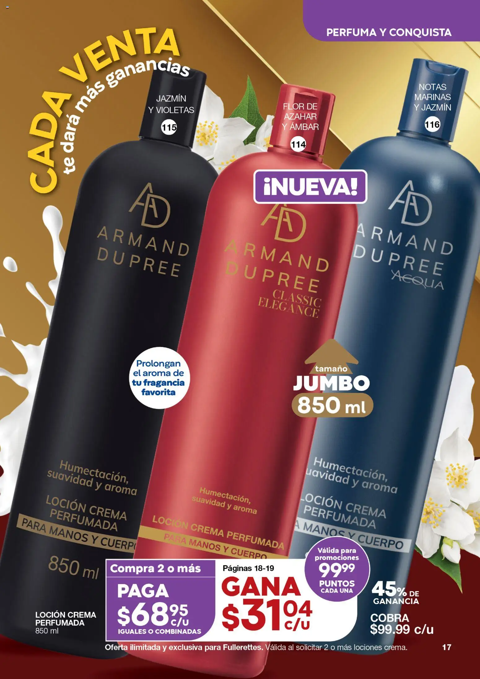 Nuevas ofertas de Fuller válidas en toda la República Mexicana desde el 05/08/2026. ¡Encuentra las mejores ofertas en Fuller Gana Mas 8 2026! | Página: 17 | Productos: Crema, Loción, Fragancia
