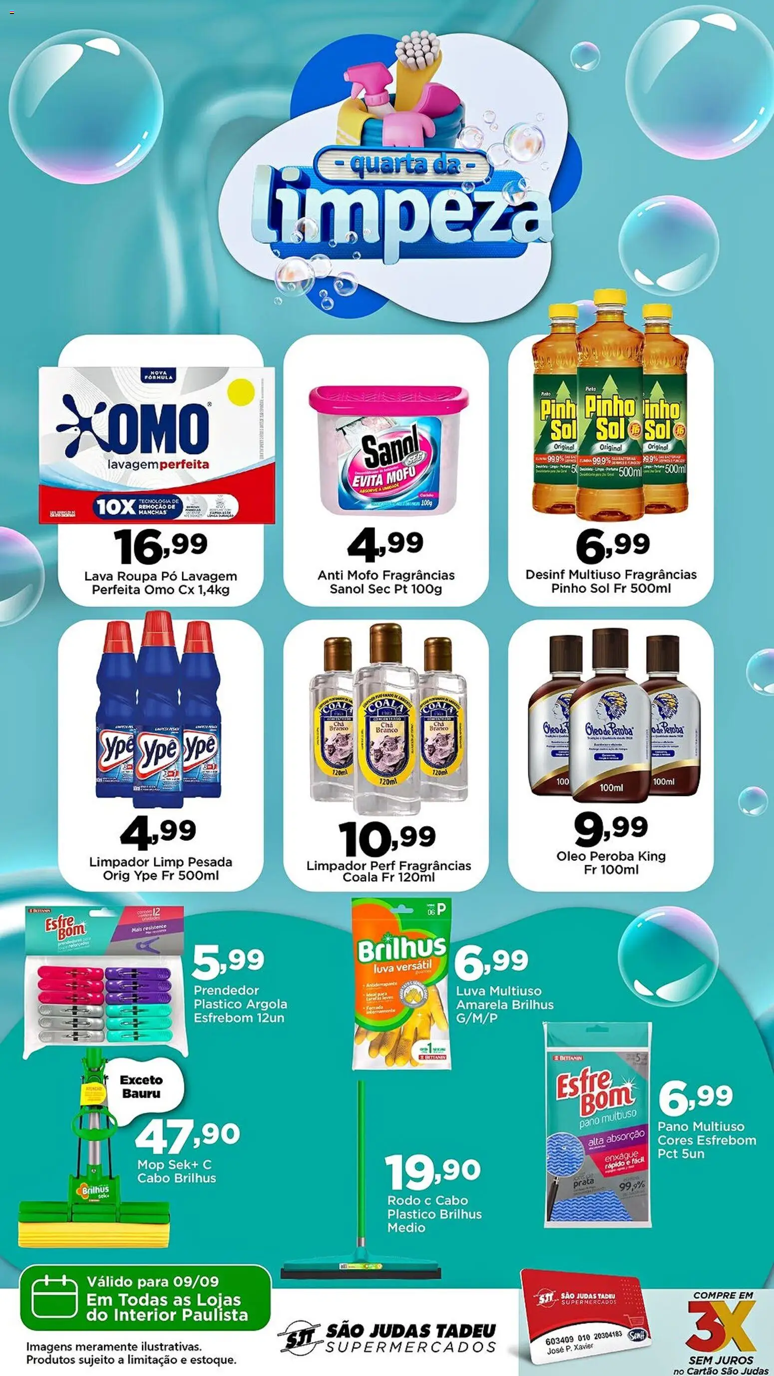 São Judas Tadeu Folheto - válido de 09/09/2026 | Página: 1 | Produtos: Pó, Óleo, Cabo, Rodo