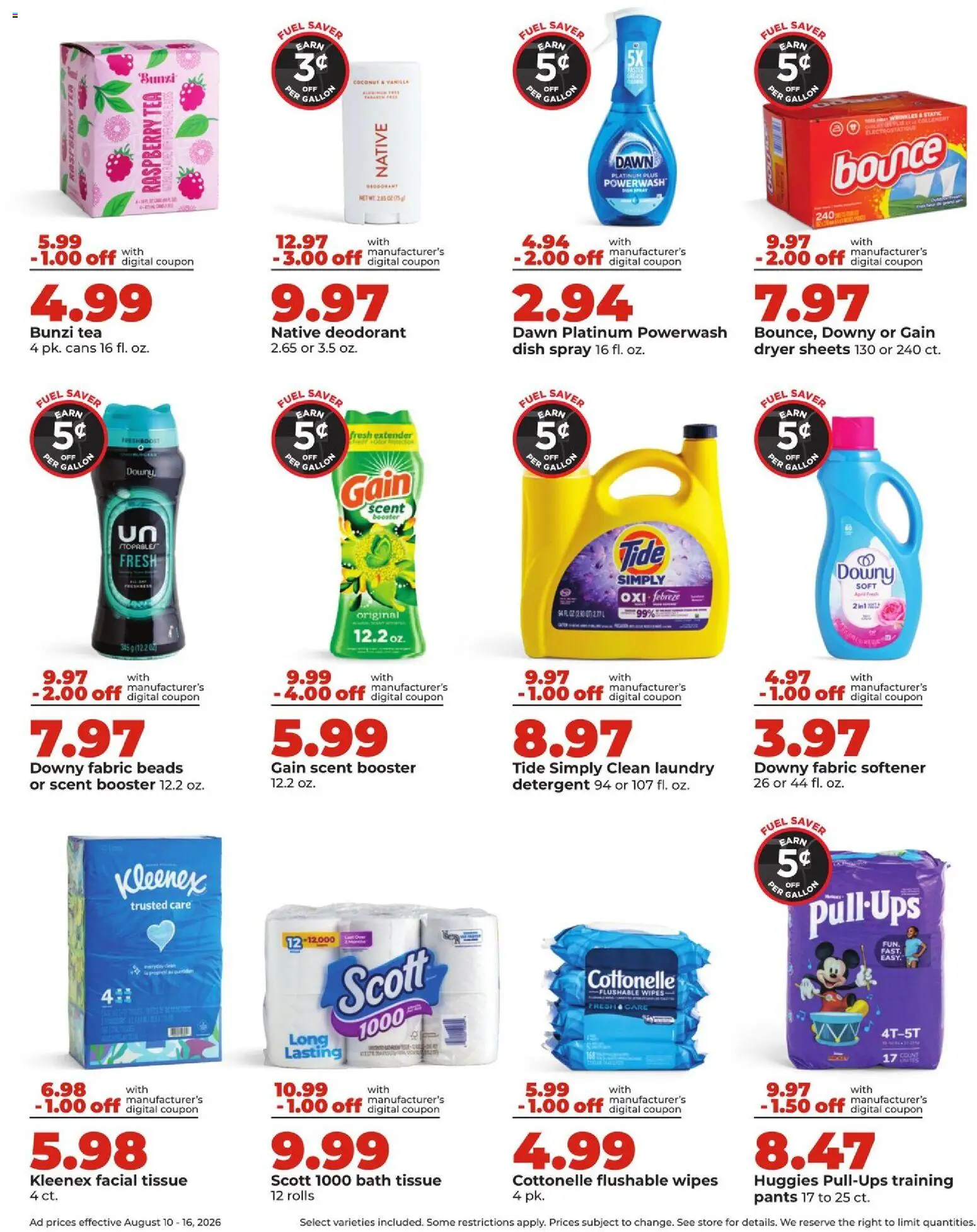 HyVee Weekly Ad - valid from 08/10/2026 | Page: 9 | Products: Deodorant, Pants, Coconut, Dryer