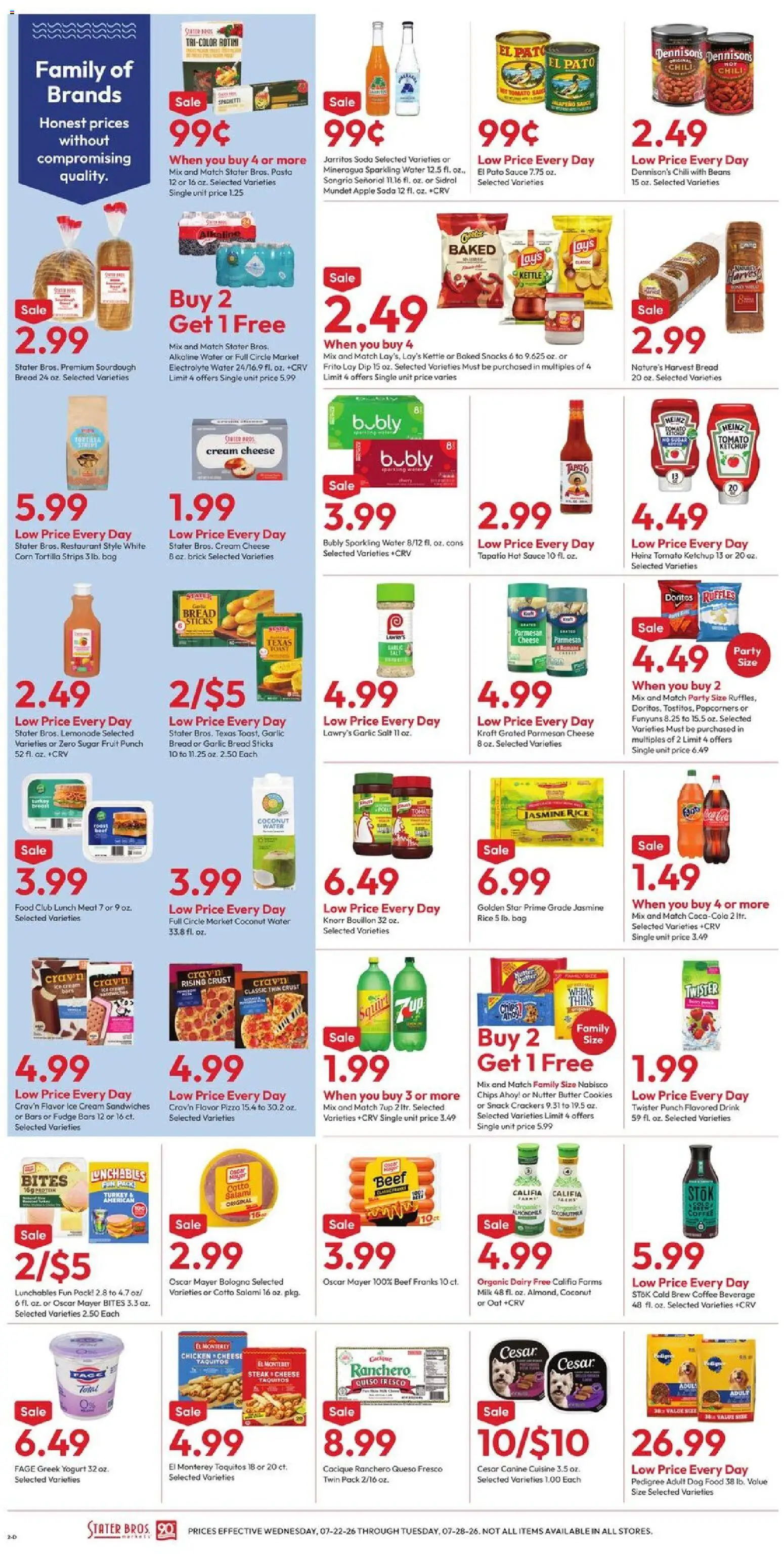 Stater Bros Weekly Ad - valid from 07/22/2026 | Page: 2 | Products: Chips, Ketchup, Ice cream, Sugar