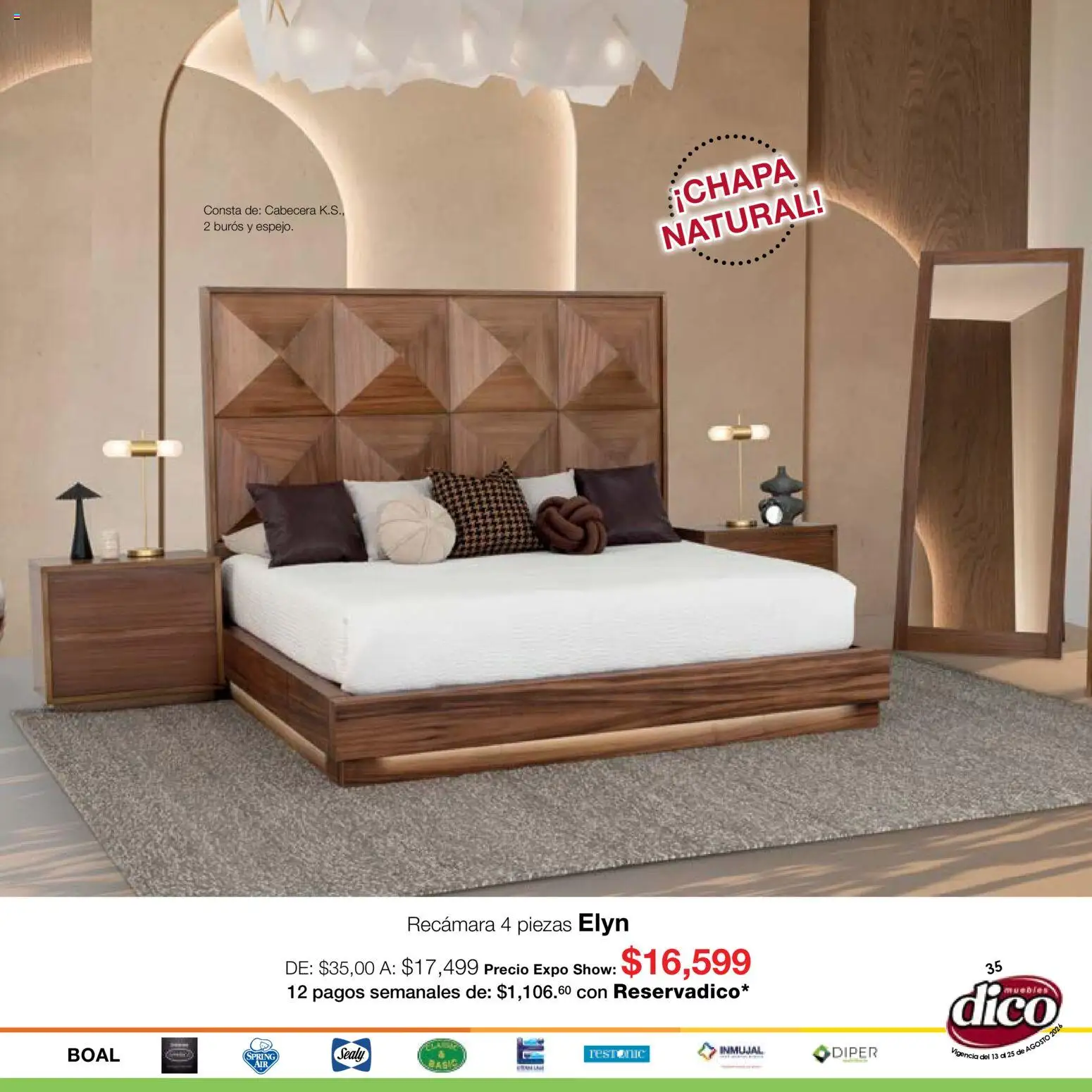 Nuevas ofertas de Muebles Dico válidas en toda la República Mexicana desde el 13/08/2026. ¡Encuentra las mejores ofertas en Muebles Dico catálogo Expo Show! | Página: 35 | Productos: Cabecera