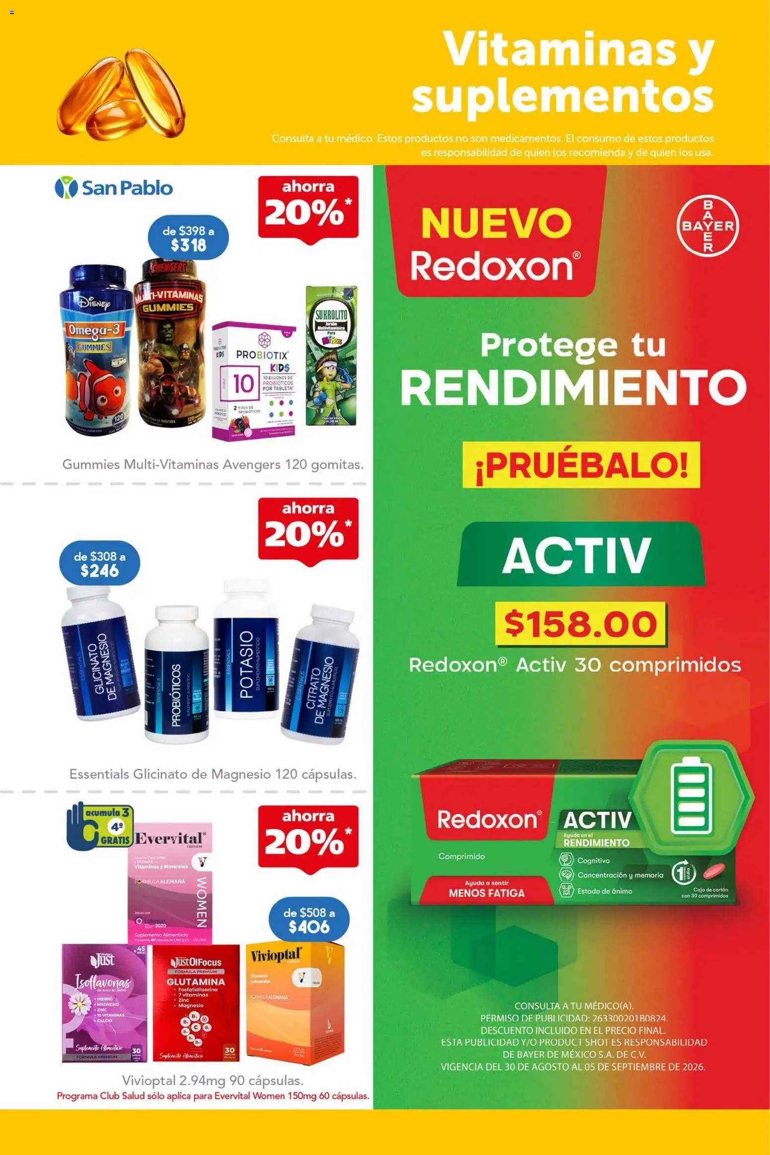 Nuevas ofertas de Farmacia San Pablo válidas en toda la República Mexicana desde el 30/08/2026. ¡Encuentra las mejores ofertas en Farmacia San Pablo catálogo! | Página: 5 | Productos: Vitaminas, Jarabe, Probióticos, Caja