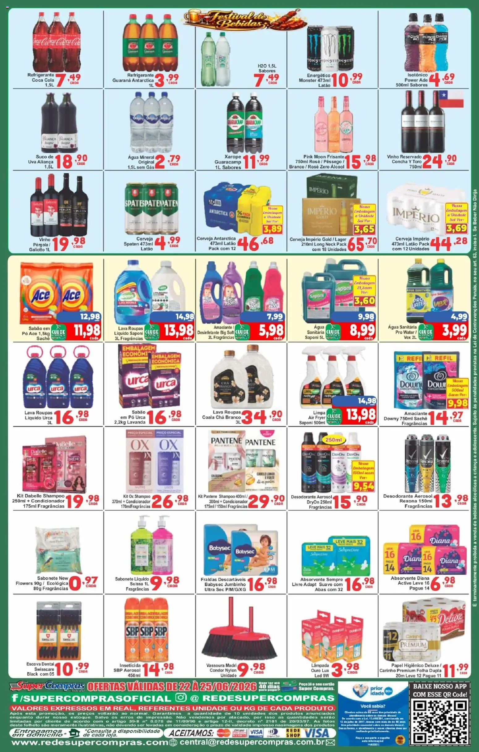 Rede Super Compras Folheto - válido de 22/06/2026 | Página: 4 | Produtos: Lâmpada, Guaraná, Roupas, Sabonete