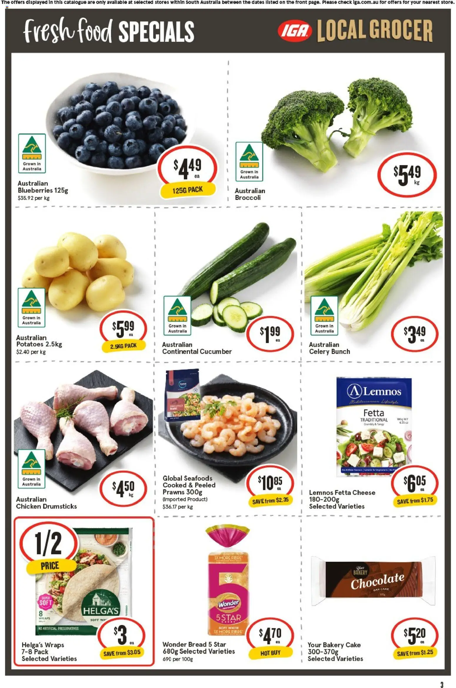 IGA catalogue - valid from 12/08/2026 | Page: 4 | Products: Food, Broccoli, Chicken drumsticks, Drumsticks