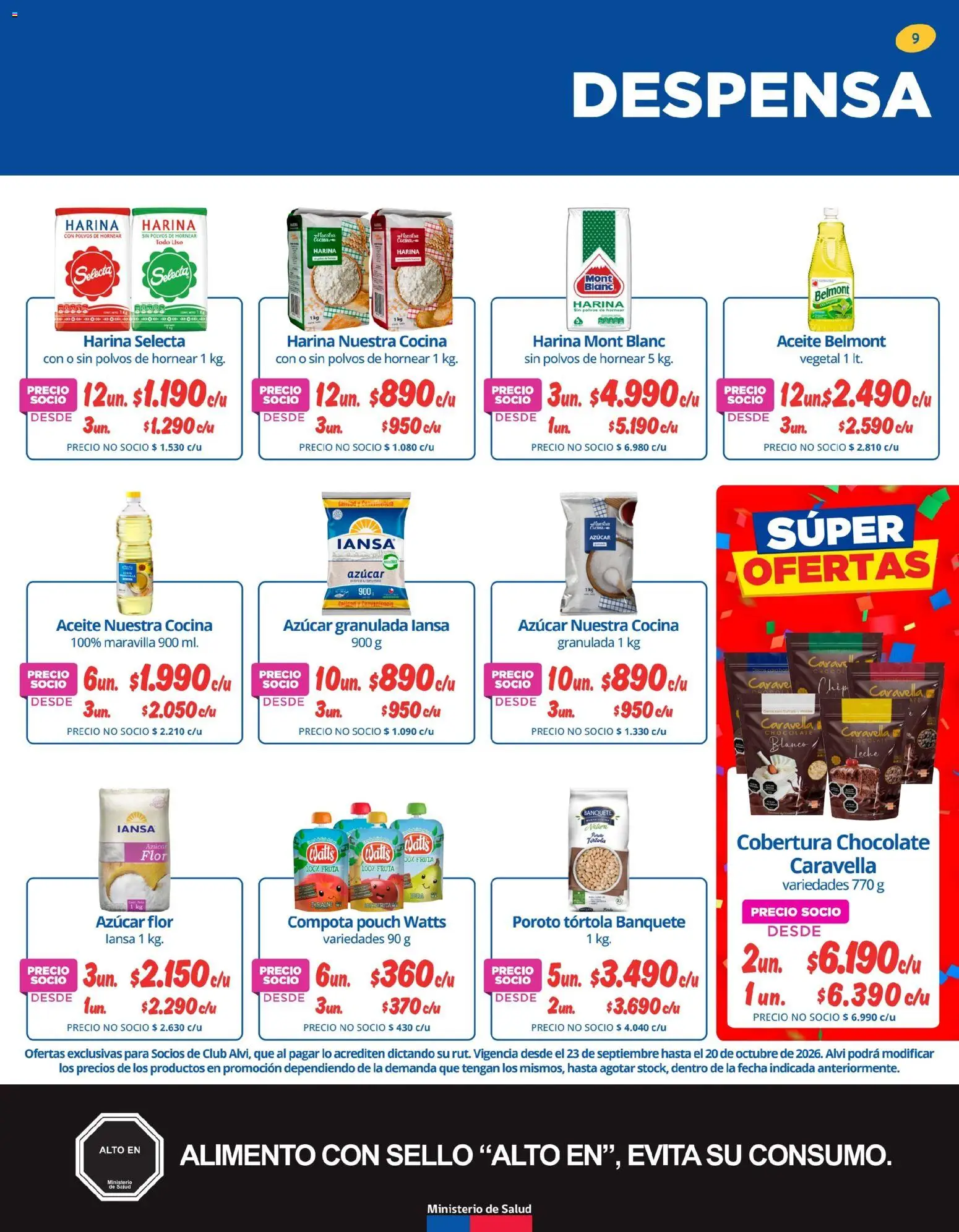 Alvi Ofertas │ válido desde el 21.09.2026 | Página: 9 | Productos: Fruta, Cocina, Chocolate, Harina
