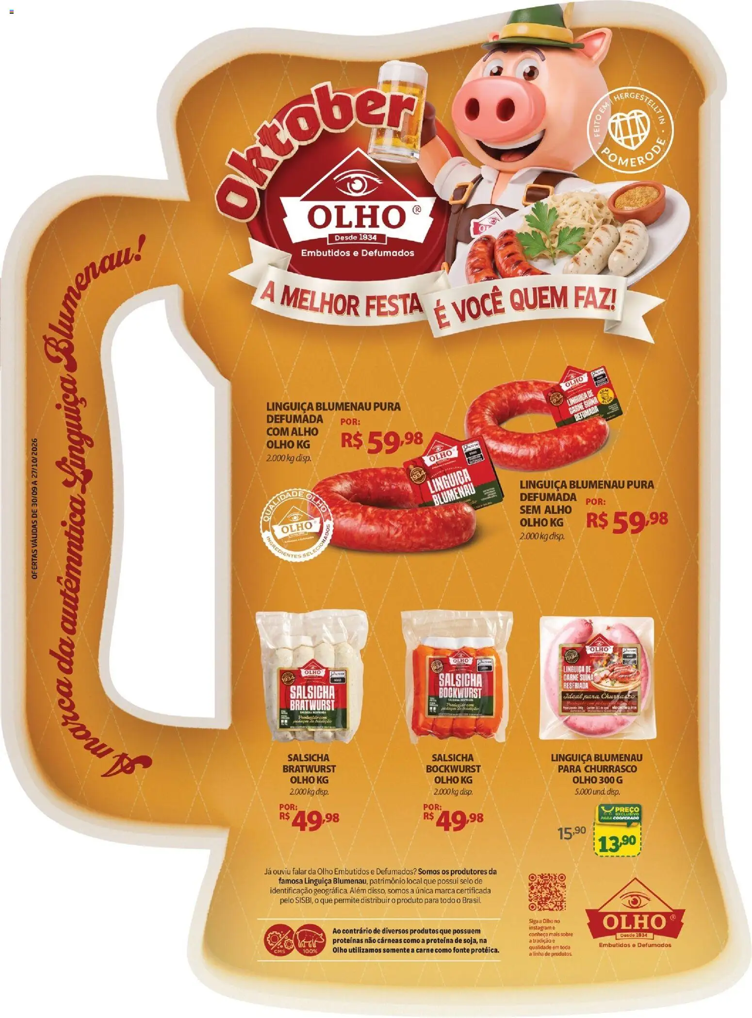 Cooper Folheto - válido de 30/09/2026 | Página: 15 | Produtos: Salsicha, Linguiça, Carne, Proteína