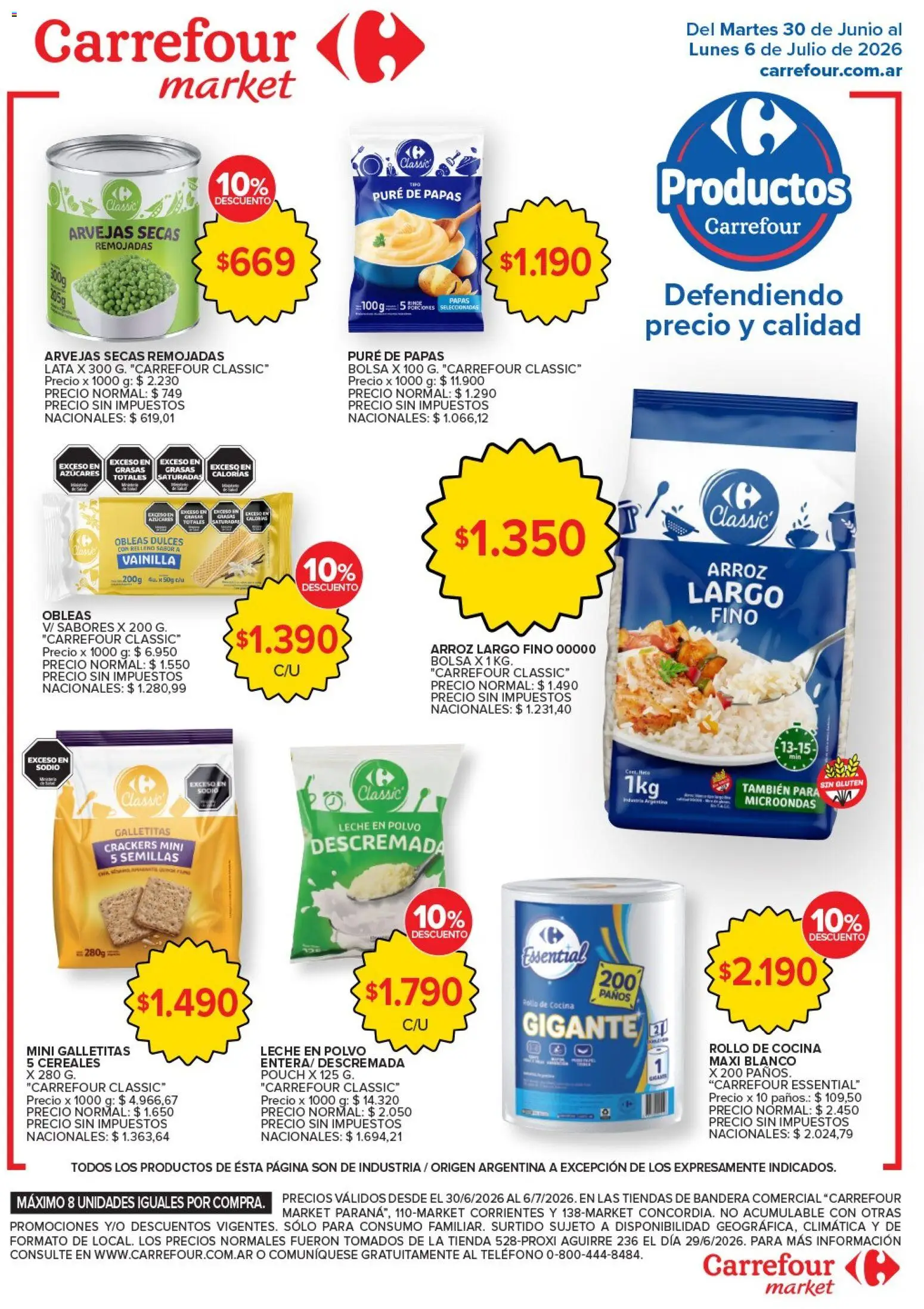 Carrefour Market catálogo │ válido desde el 30/06/2026 | Página: 5 | Productos: Teléfono, Galletitas, Microondas, Semillas