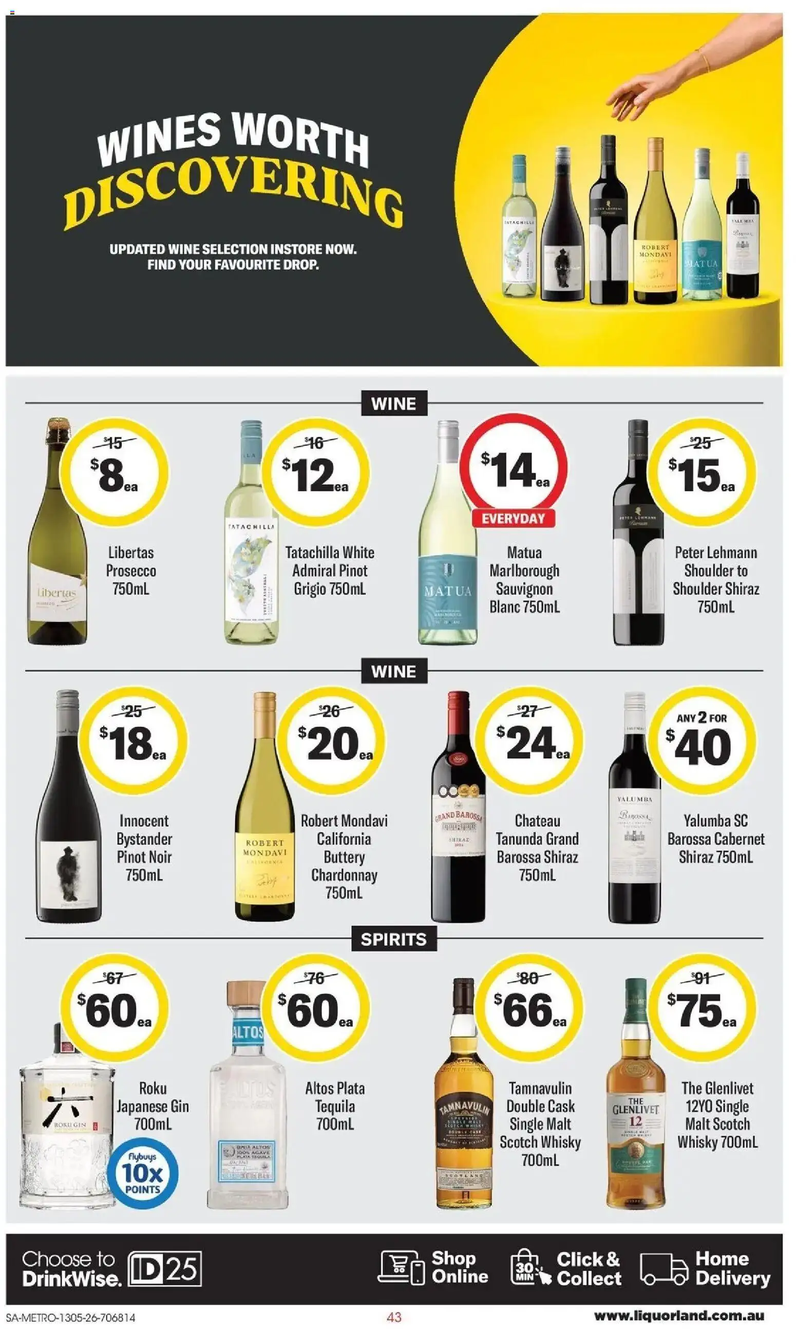 Coles catalogue - valid from 13.05.2026 | Page: 43 | Products: Wine, Gin, Scotch