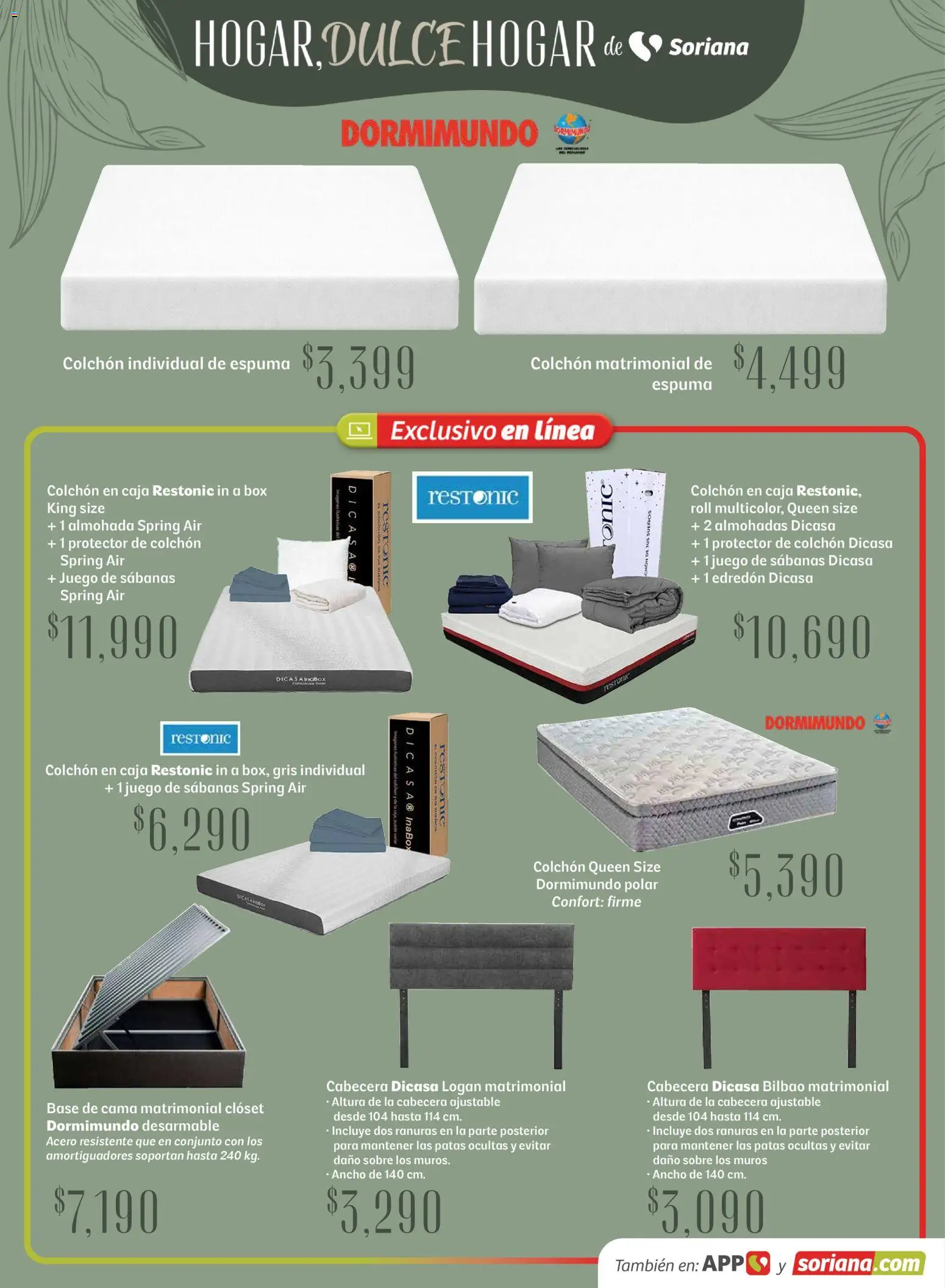 Nuevas ofertas de Soriana válidas en toda la República Mexicana desde el 15.04.2026. ¡Encuentra las mejores ofertas en Soriana Hogar Dulce Hogar Híper Nacional! | Página: 35 | Productos: Cabecera, Conjunto, Caja, Sobre