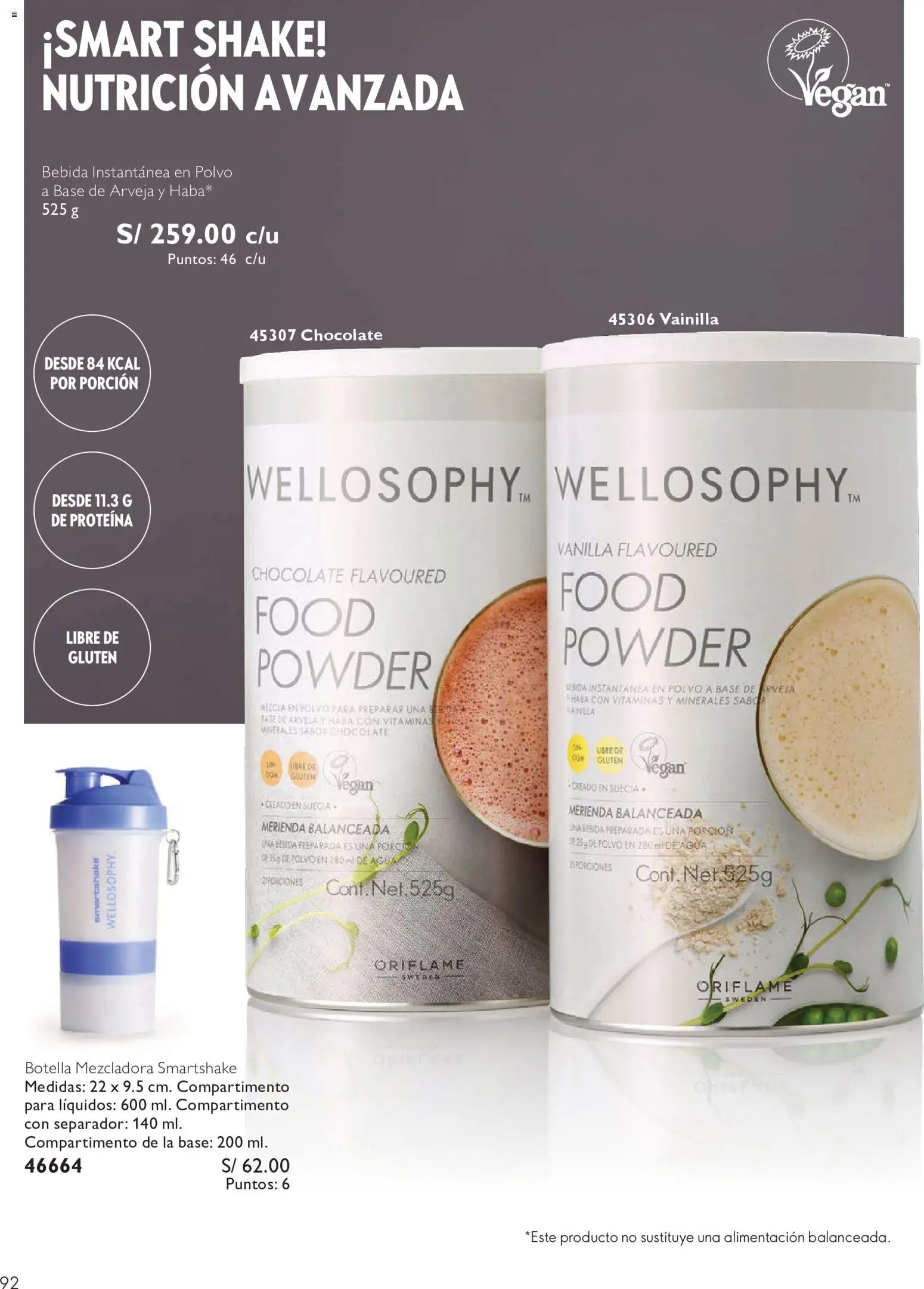 Catálogo Oriflame válido desde 12/09/2026 | Página: 92 | Productos: Vainilla, Bebida preparada, Agua, Polvo