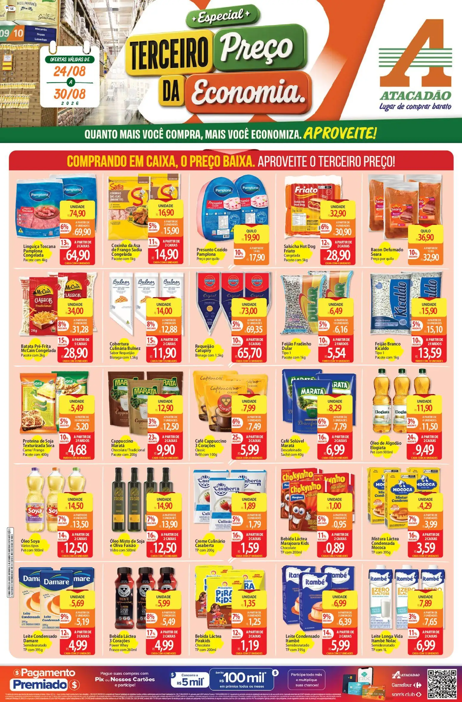 Atacadão Folheto - válido de 24/08/2026 | Página: 1 | Produtos: Caixa, Café, Chocolate, Macarrão