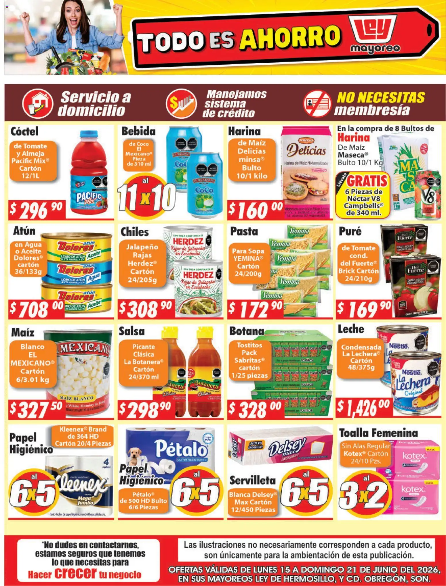 Nuevas ofertas de Casa Ley válidas en toda la República Mexicana desde el 15.06.2026. ¡Encuentra las mejores ofertas en Casa Ley folleto Hermosillo! | Página: 2 | Productos: Maíz, Harina, Leche, Aceite