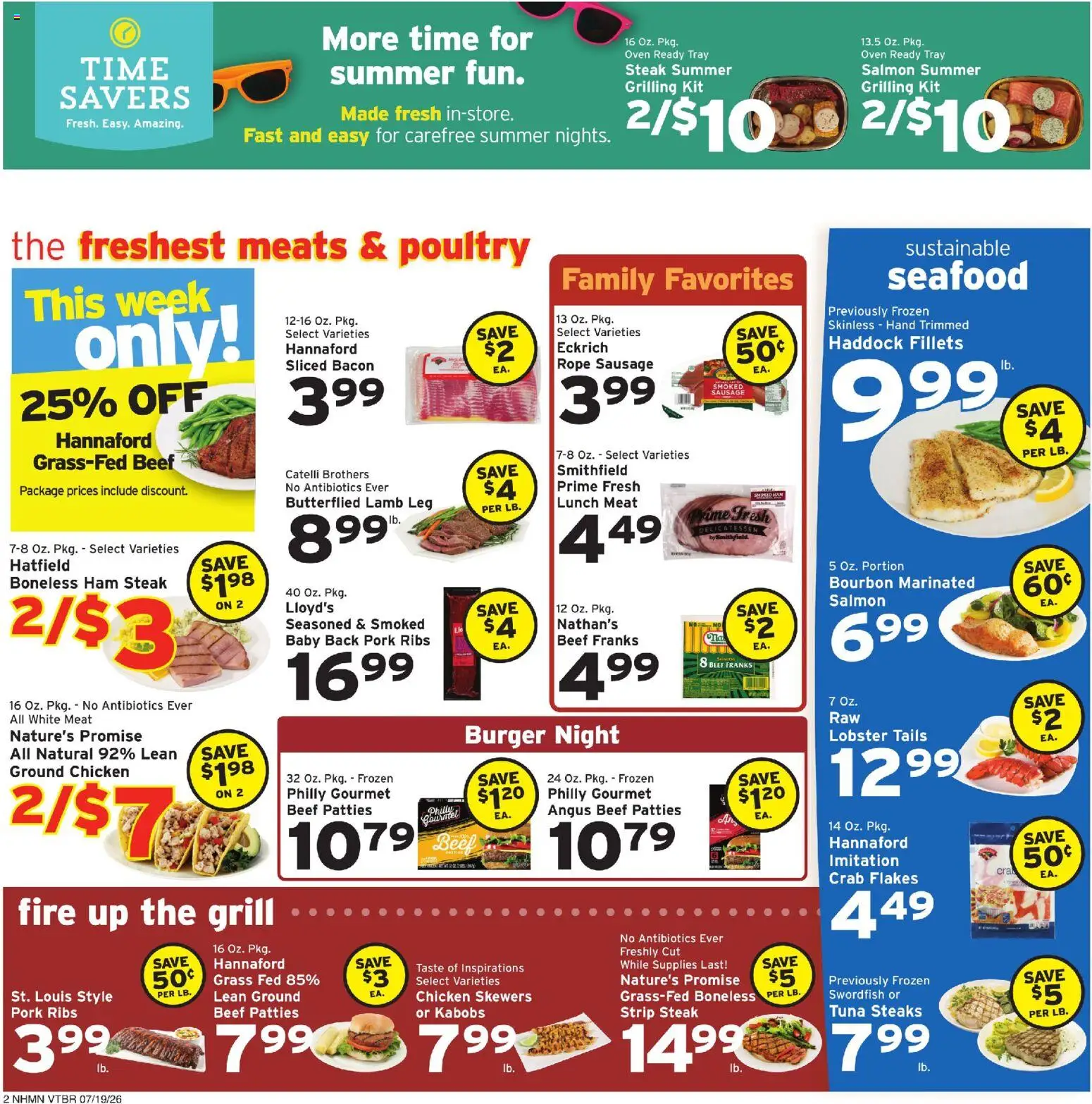 Hannaford Weekly Ad - valid from 07/19/2026 | Page: 2 | Products: Ham, Seafood, Oven, Grill