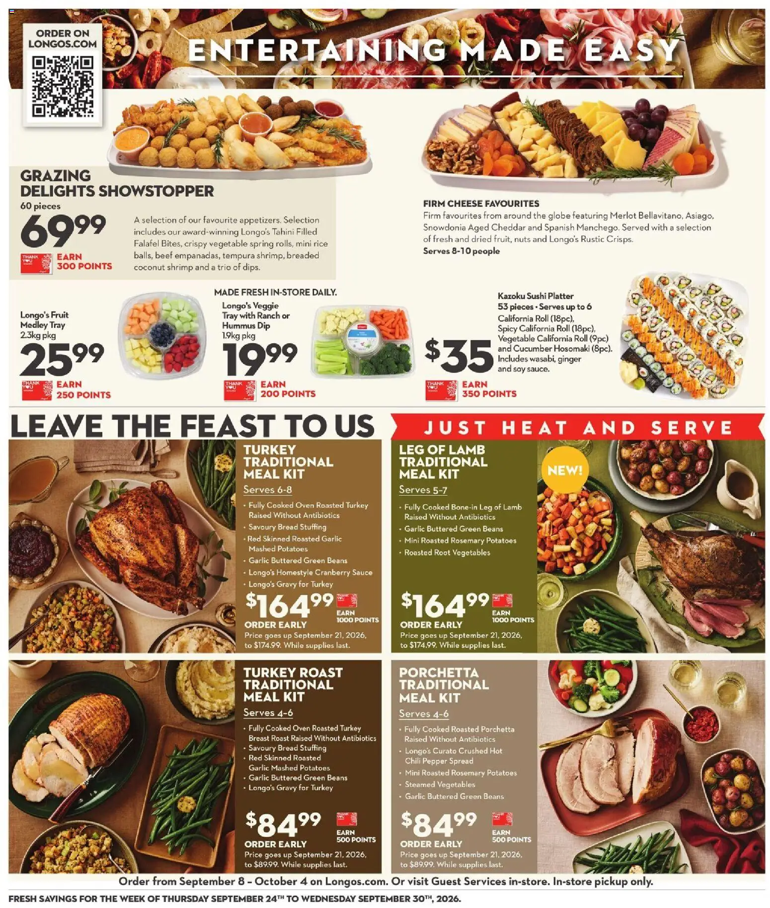 Longo's flyer valid from Sep 24, 2026 | Page: 14 | Products: Beef, Turkey, Vegetables, Roast