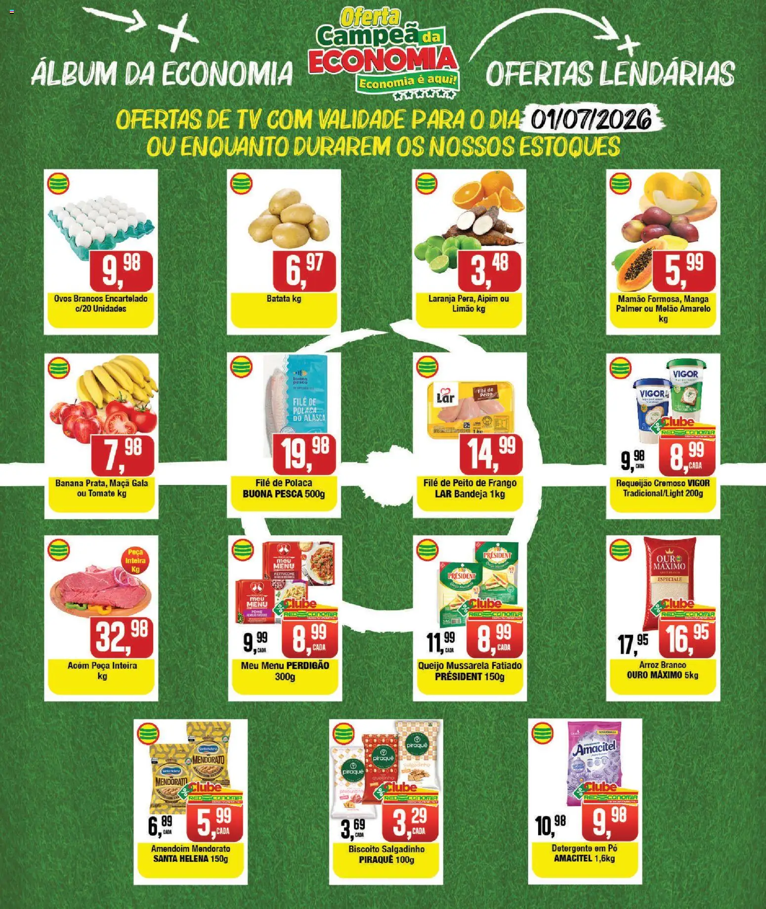 RedEconomia Folheto - válido de 30/06/2026 | Página: 1 | Produtos: Queijo, Bandeja, File de polaca, Peito de frango