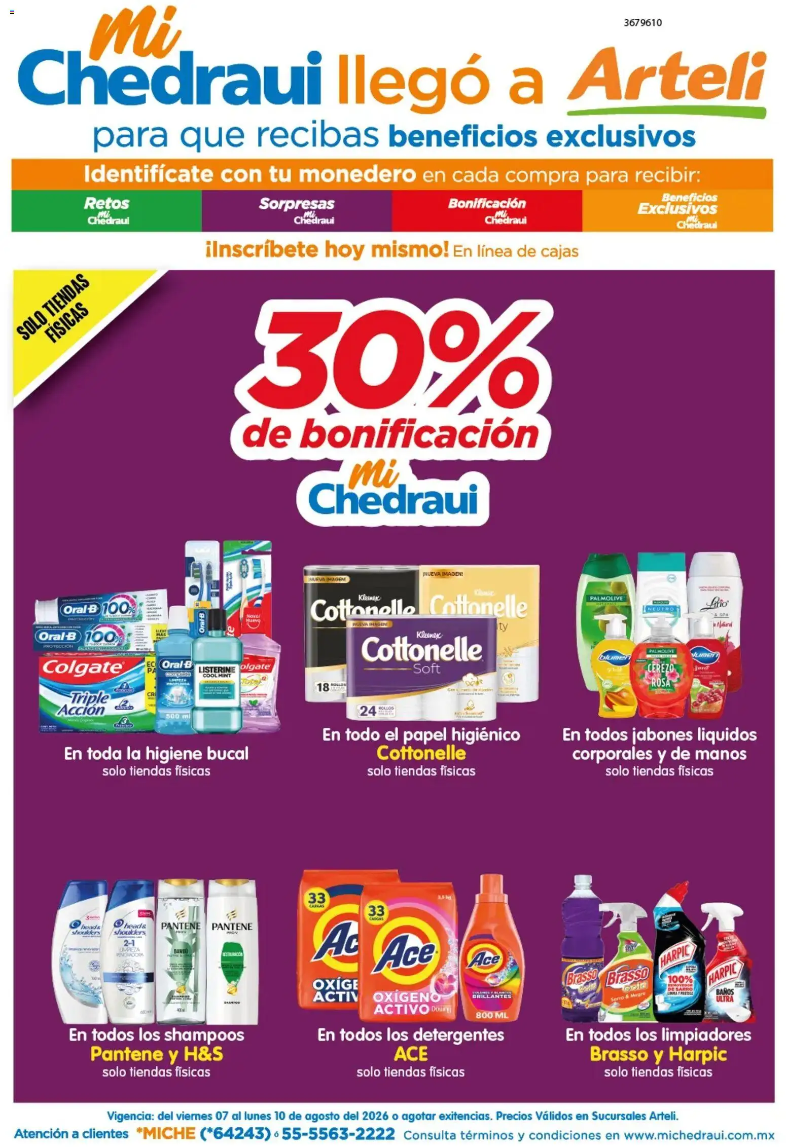 Nuevas ofertas de Arteli válidas en toda la República Mexicana desde el 07/08/2026. ¡Encuentra las mejores ofertas en Arteli folleto MiChedraui! | Página: 1 | Productos: Listerine, Monedero, Higiene bucal, Papel higiénico