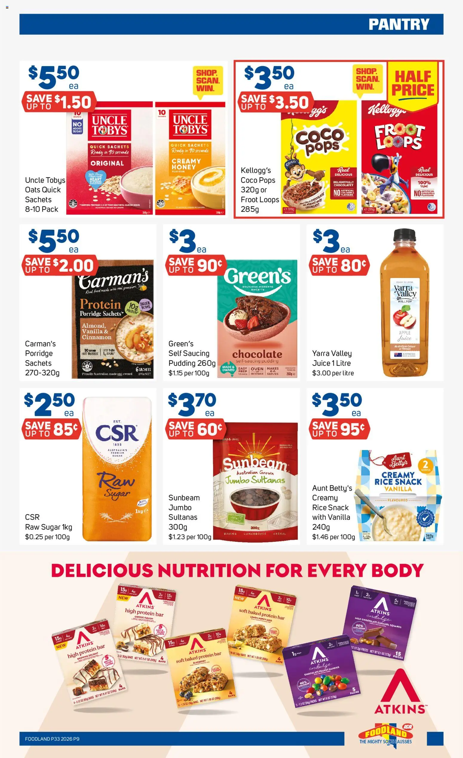 Foodland catalogue - valid from 12/08/2026 | Page: 9 | Products: Oats, Pudding, Porridge, Candies