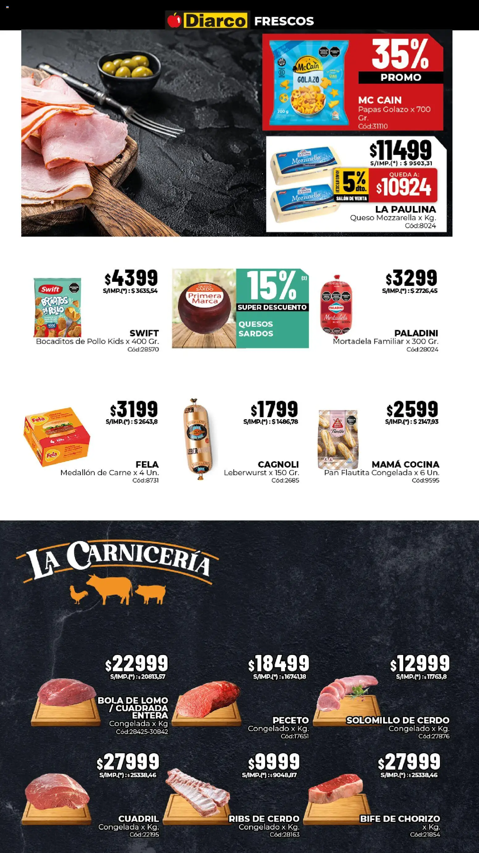Diarco ofertas │ válido desde el 29/06/2026 | Página: 10 | Productos: Cocina, Queso, Chorizo, Cerdo