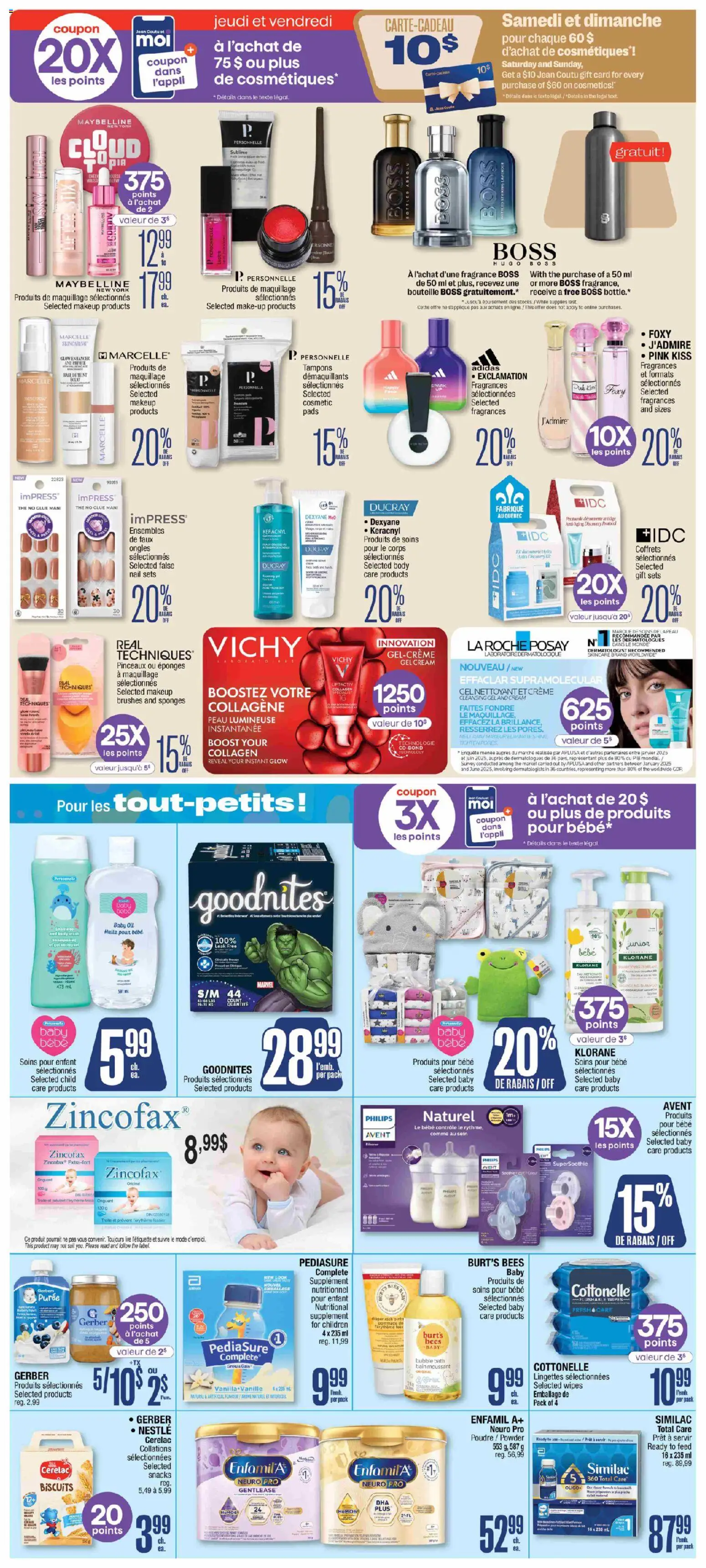 Jean Coutu flyer valid from Sep 24, 2026 | Page: 6 | Products: Cream, Tampons, Bath, Snacks