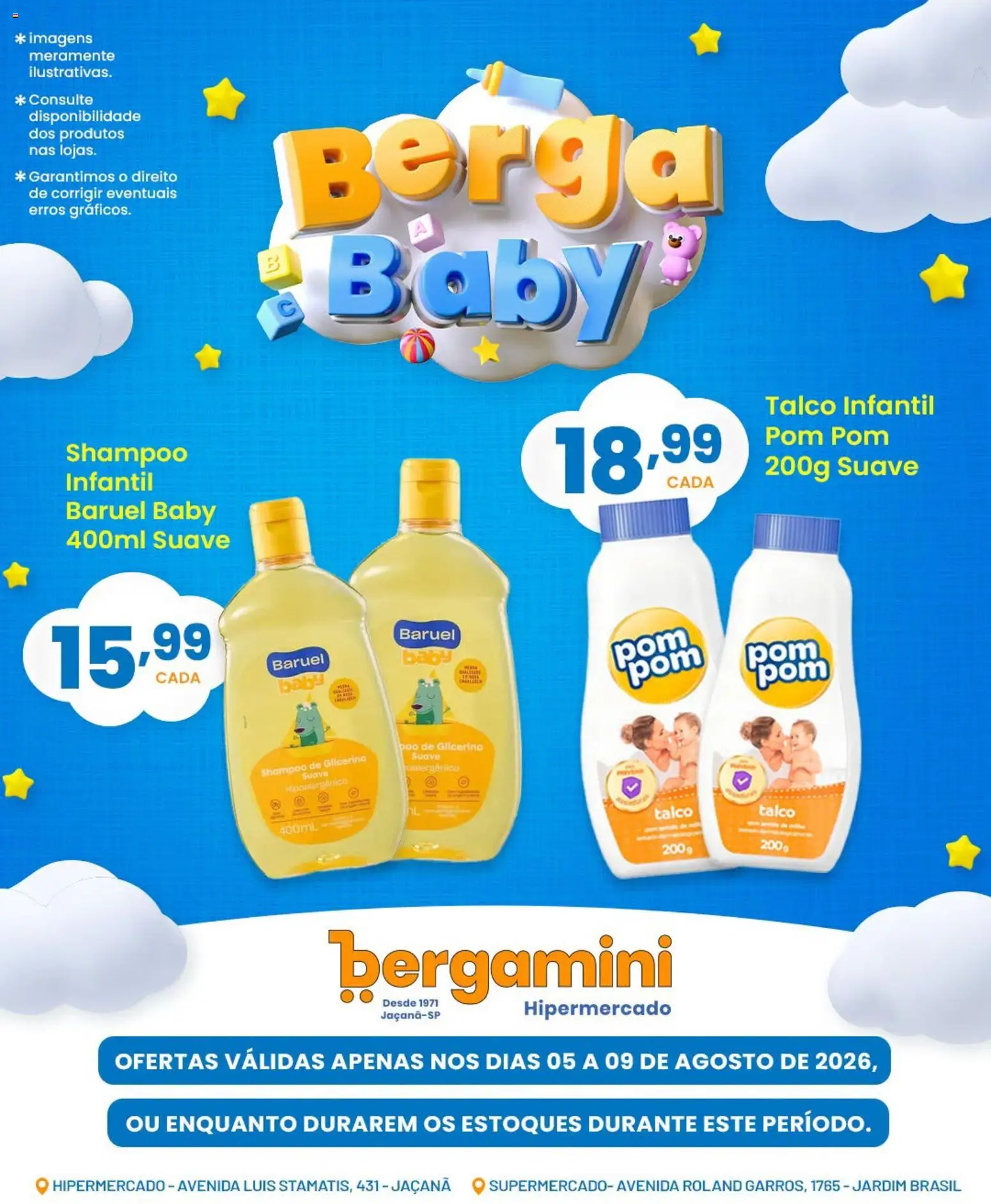 Supermercado Bergamini Folheto - válido de 05/08/2026 | Página: 6 | Produtos: Shampoo, Talco