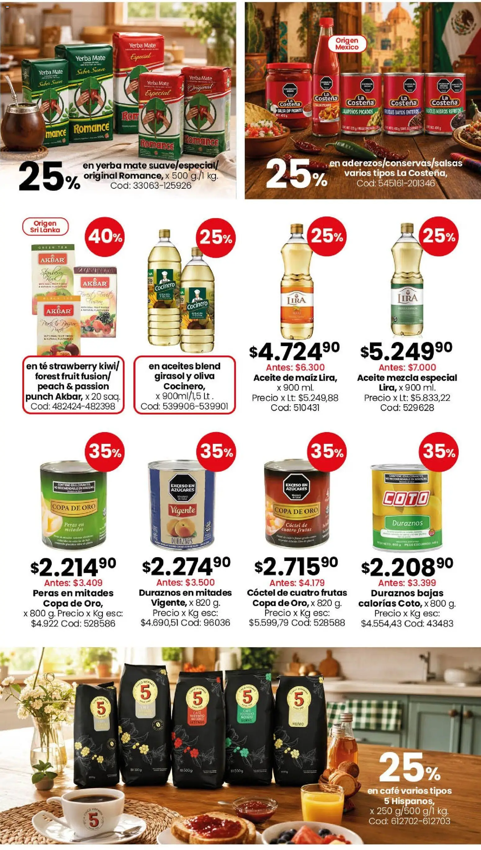 Coto - Almacén y bebidas │ válido desde el 20/07/2026 | Página: 3 | Productos: Yerba, Maiz, Café, Té
