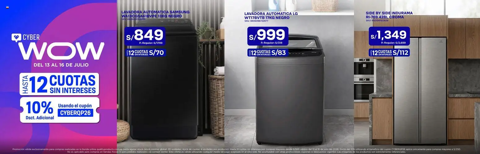 Catálogo Quality Products válido desde 13/07/2026 | Página: 6 | Productos: Lavadora