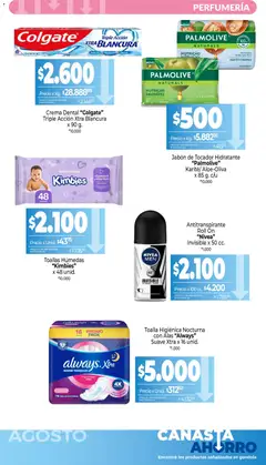 Vista previa La Anonima Canasta Ahorro válido desde el 01/08/2026 | Página: 10 | Productos: Toallas, Toallitas húmedas, Antitranspirante, Canasta