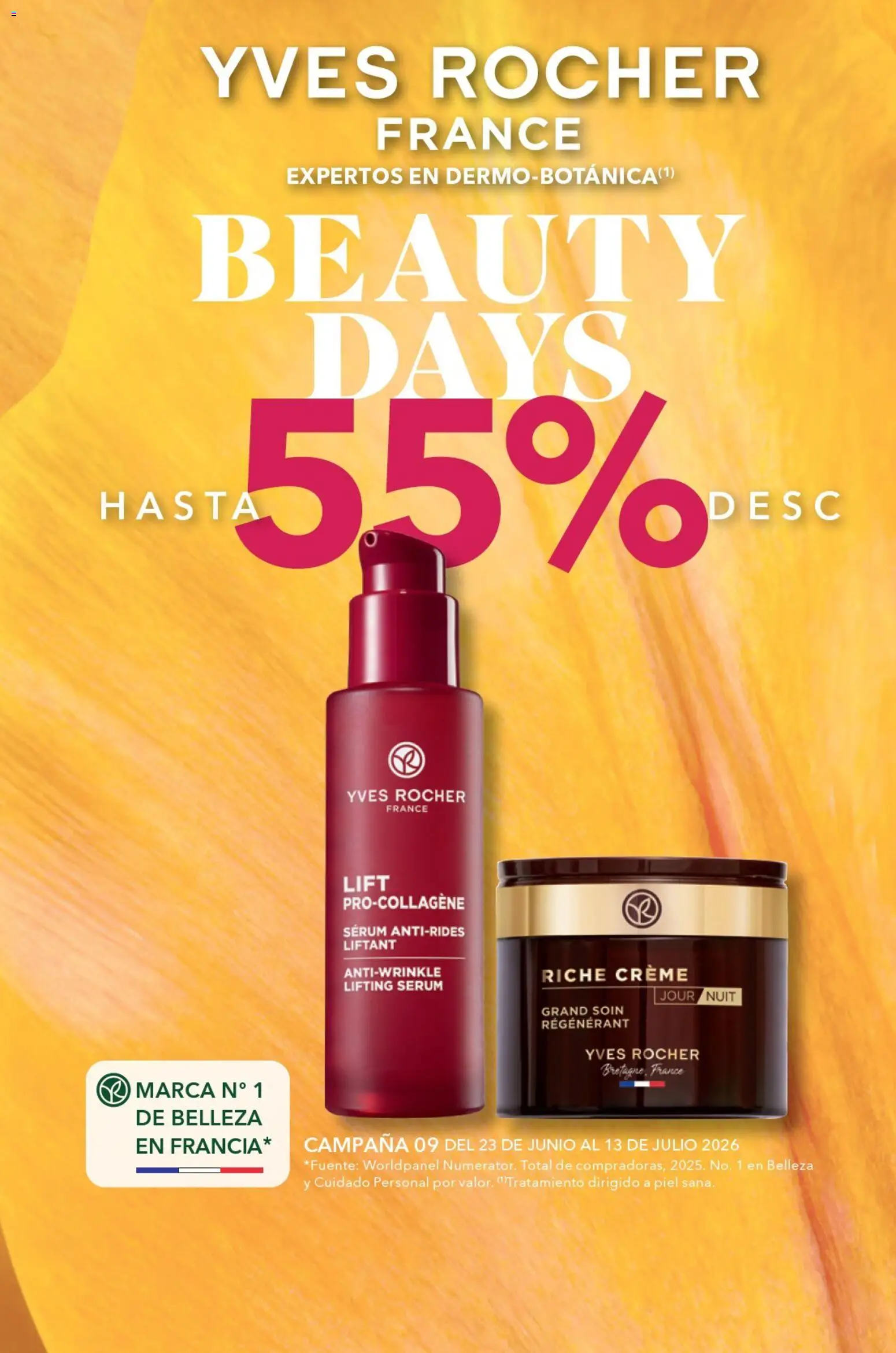 Nuevas ofertas de Yves Rocher válidas en toda la República Mexicana desde el 23.06.2026. ¡Encuentra las mejores ofertas en Yves Rocher campaña 9 2026! | Página: 1