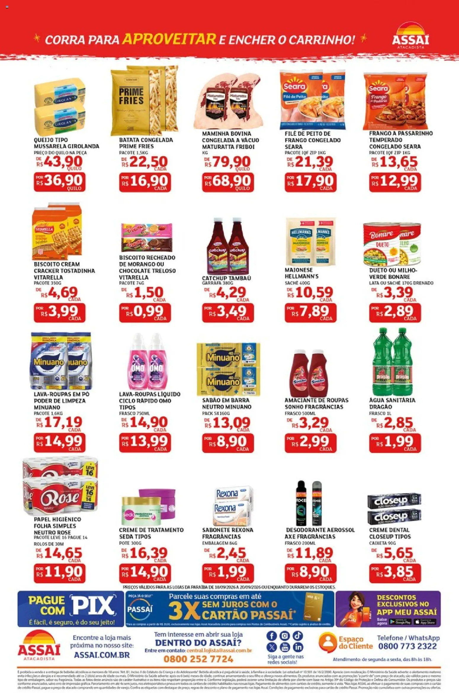 Assaí Atacadista Folheto - válido de 18/09/2026 | Página: 2 | Produtos: Biscoito, Telefone, Frango, Peito de frango