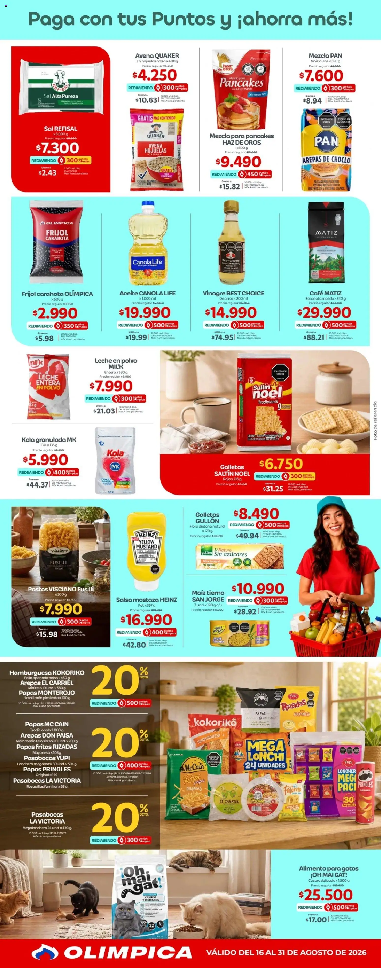 Olímpica revista - valida desde el 16/08/2026 | Página: 2 | Productos: Pastas, Mayonesa, Leche, Café