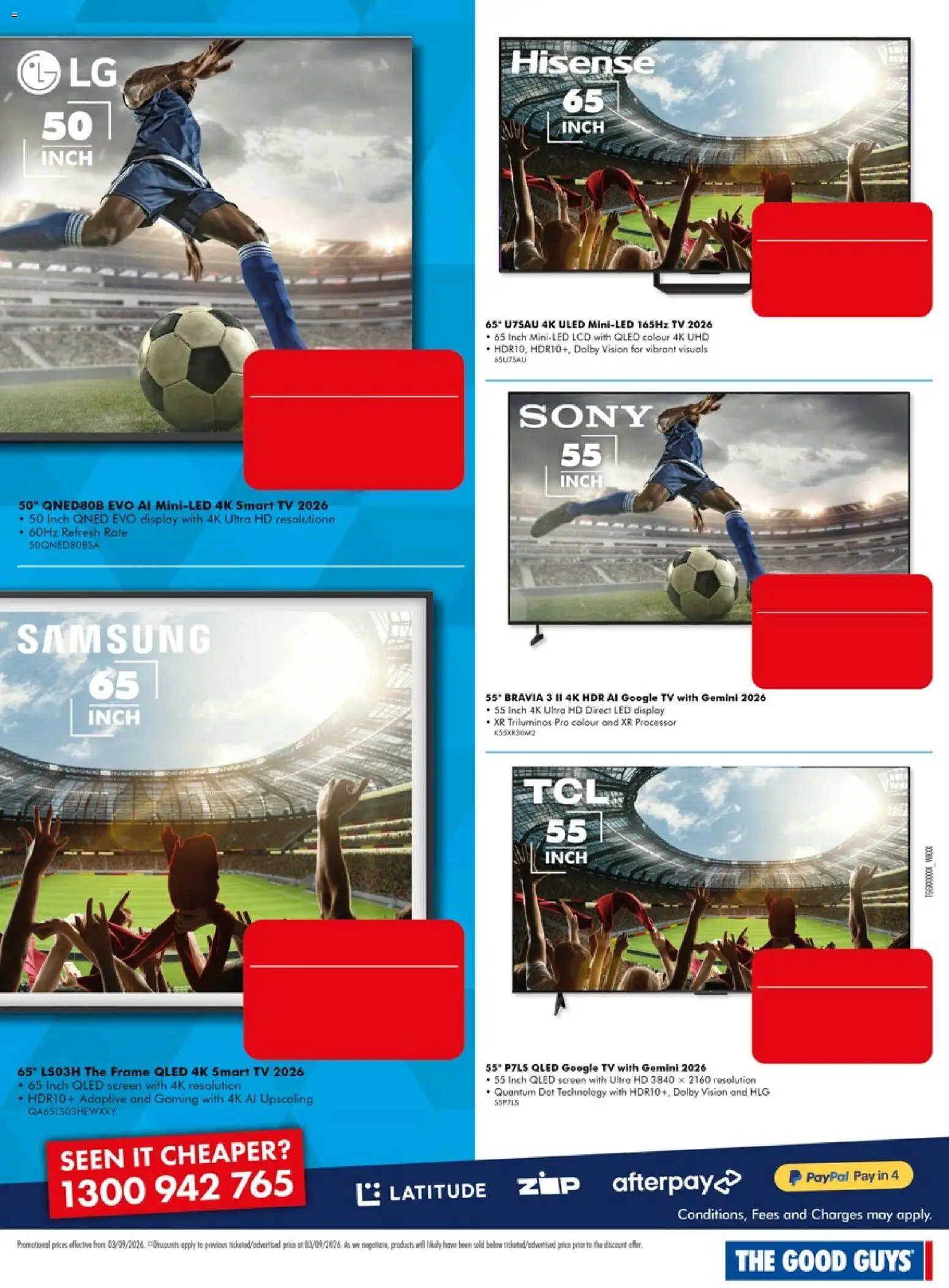 The Good Guys catalogue - valid from 03/09/2026 | Page: 4 | Products: Tv, Smart tv, Screen