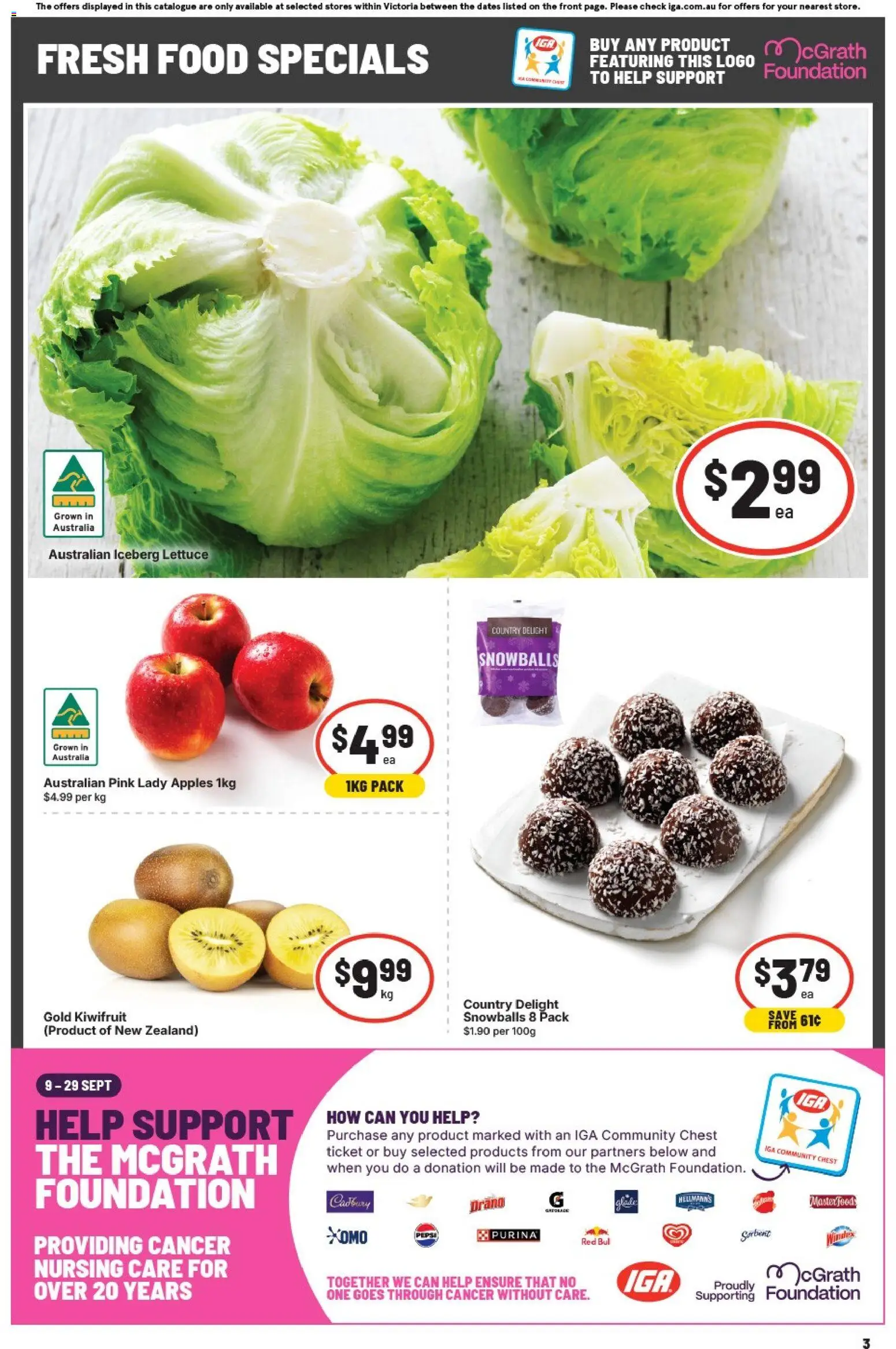 IGA catalogue - valid from 09/09/2026 | Page: 4 | Products: Food, Apples, Pepsi, Foundation