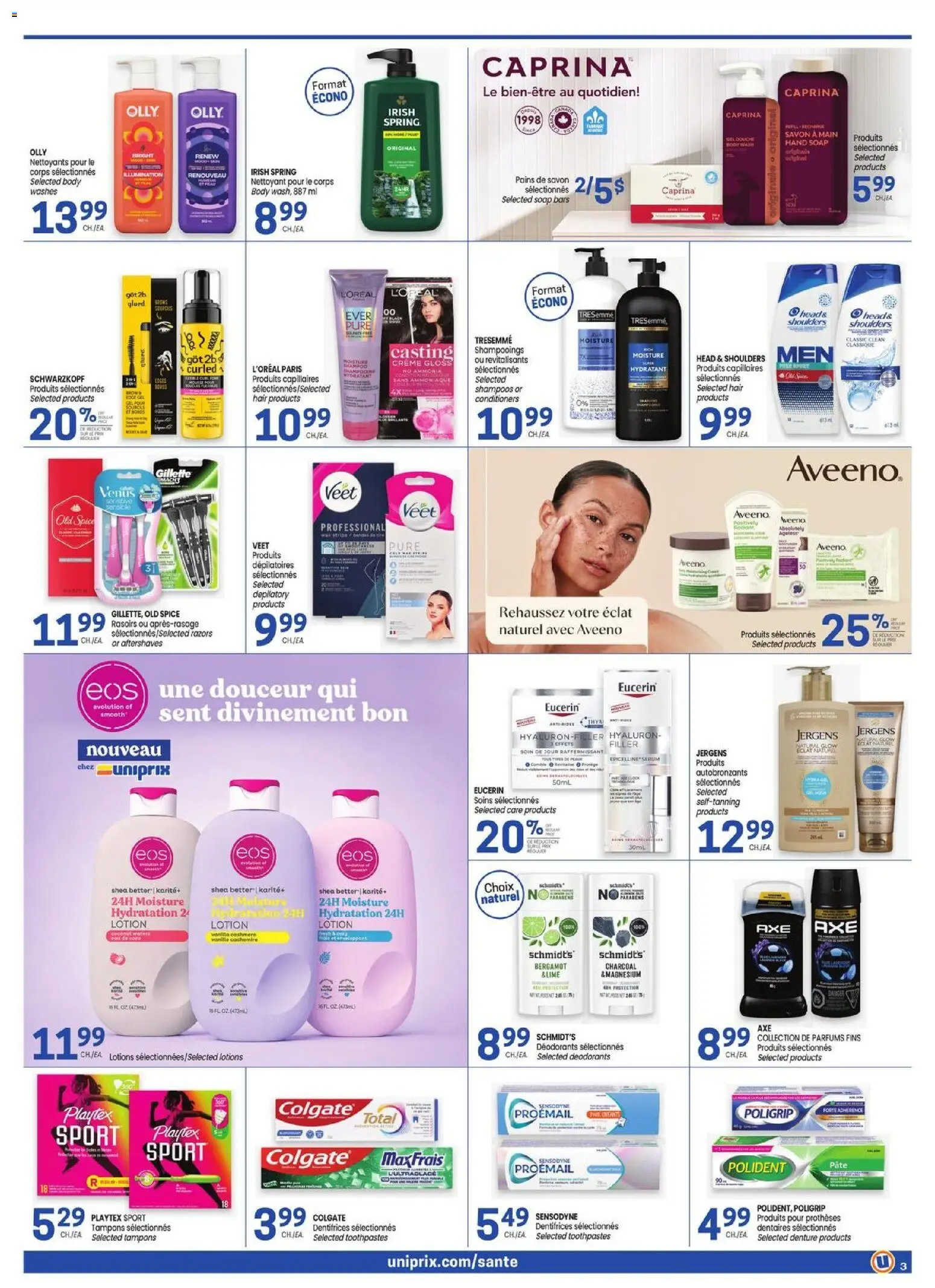 Uniprix flyer valid from Sep 17, 2026 | Page: 3 | Products: Pâté, Soap, Tampons, Charcoal