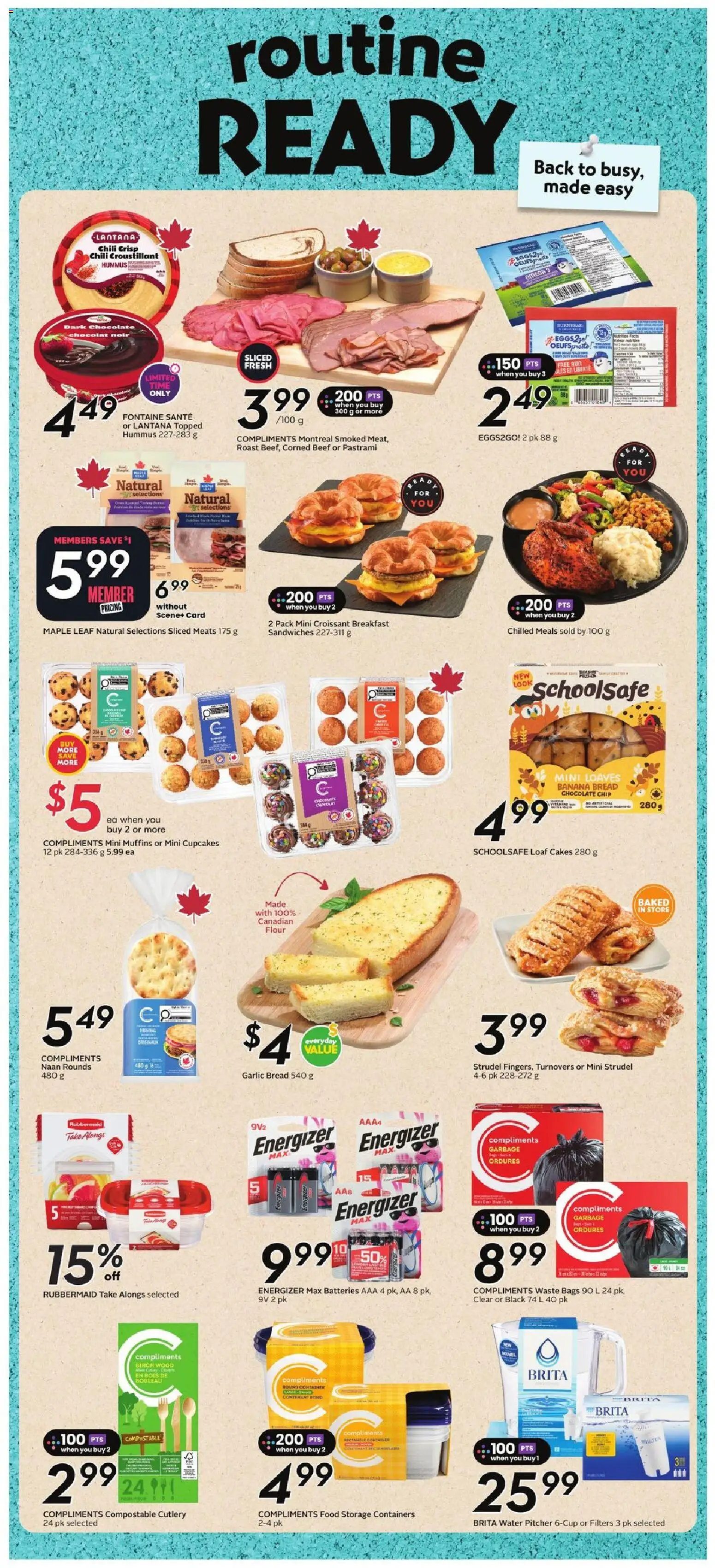 Safeway flyer valid from Sep 3, 2026 | Page: 17 | Products: Hummus, Flour, Muffins, Garlic