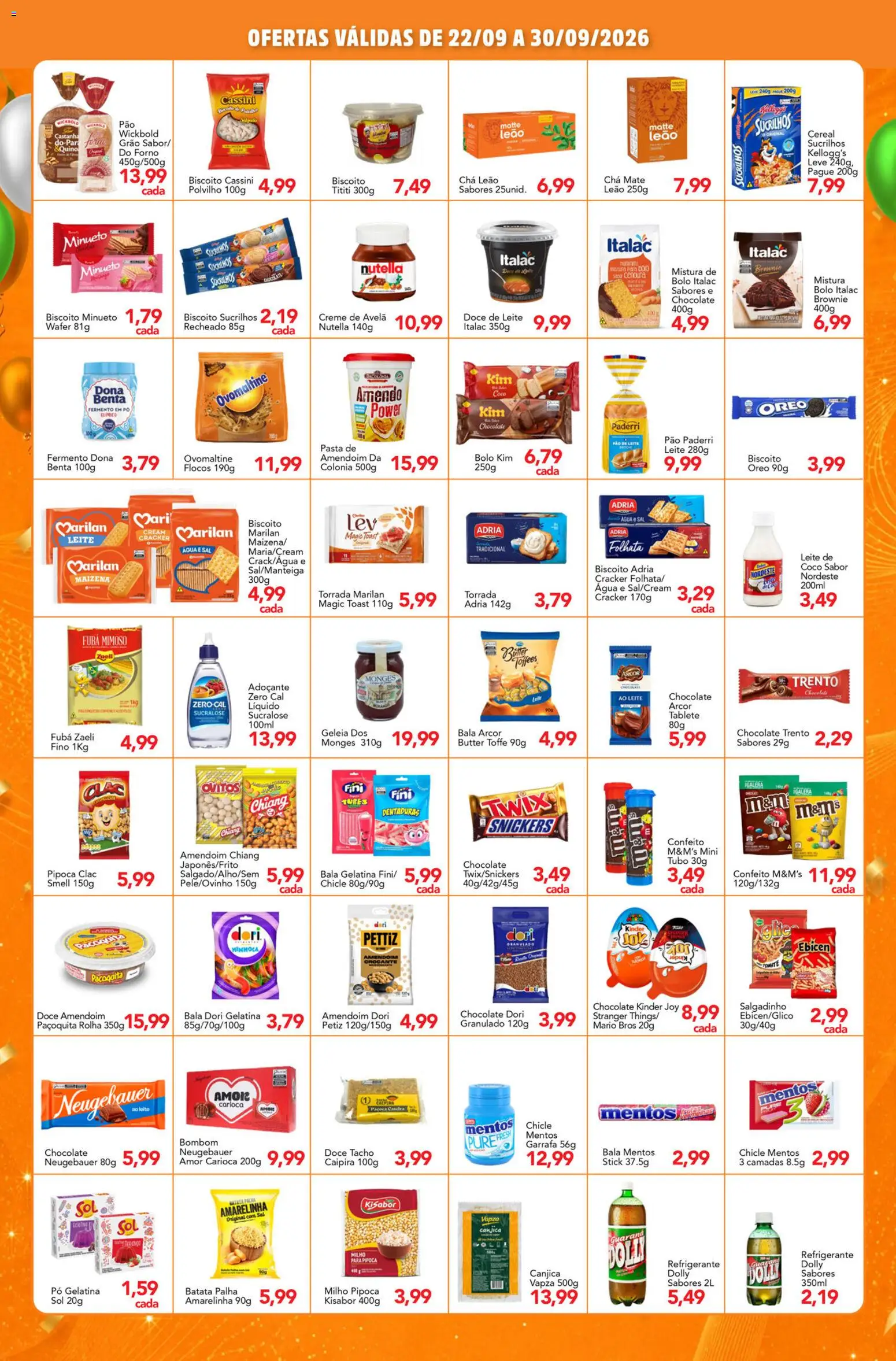 Supermercados Joanin Folheto - válido de 22/09/2026 | Página: 6 | Produtos: Chocolate, Nutella, Granulado, Bala