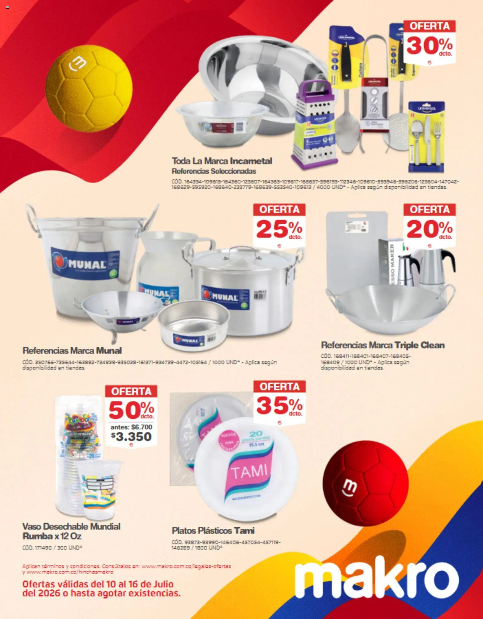 Makro revista - valida desde el 10/07/2026 | Página: 15 | Productos: Vaso, Platos