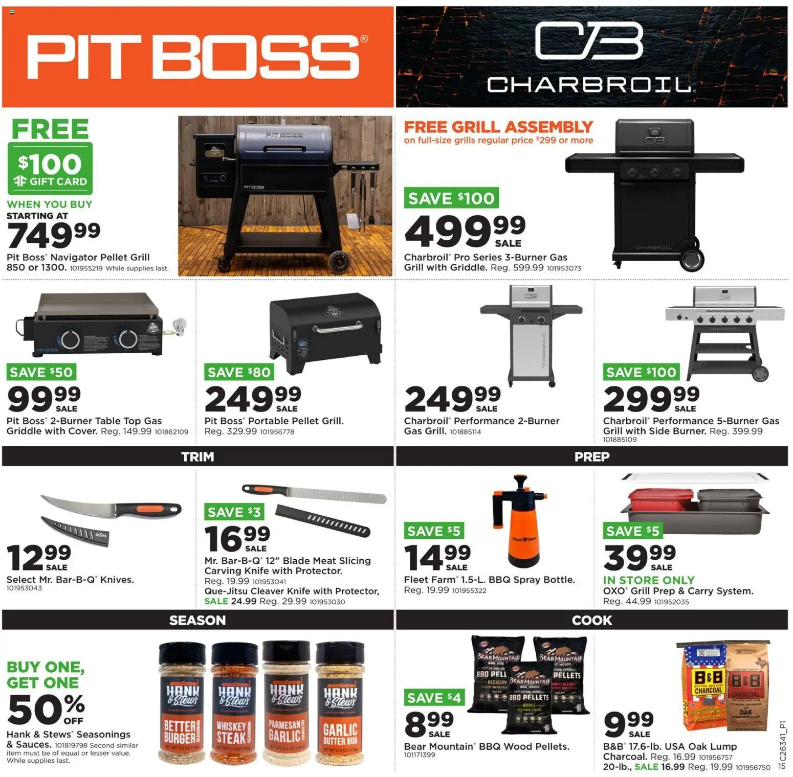 Mills Fleet Farm Weekly Ad - valid from 08/17/2026 | Page: 20 | Products: Charcoal, Seasonings, Whiskey, Garlic