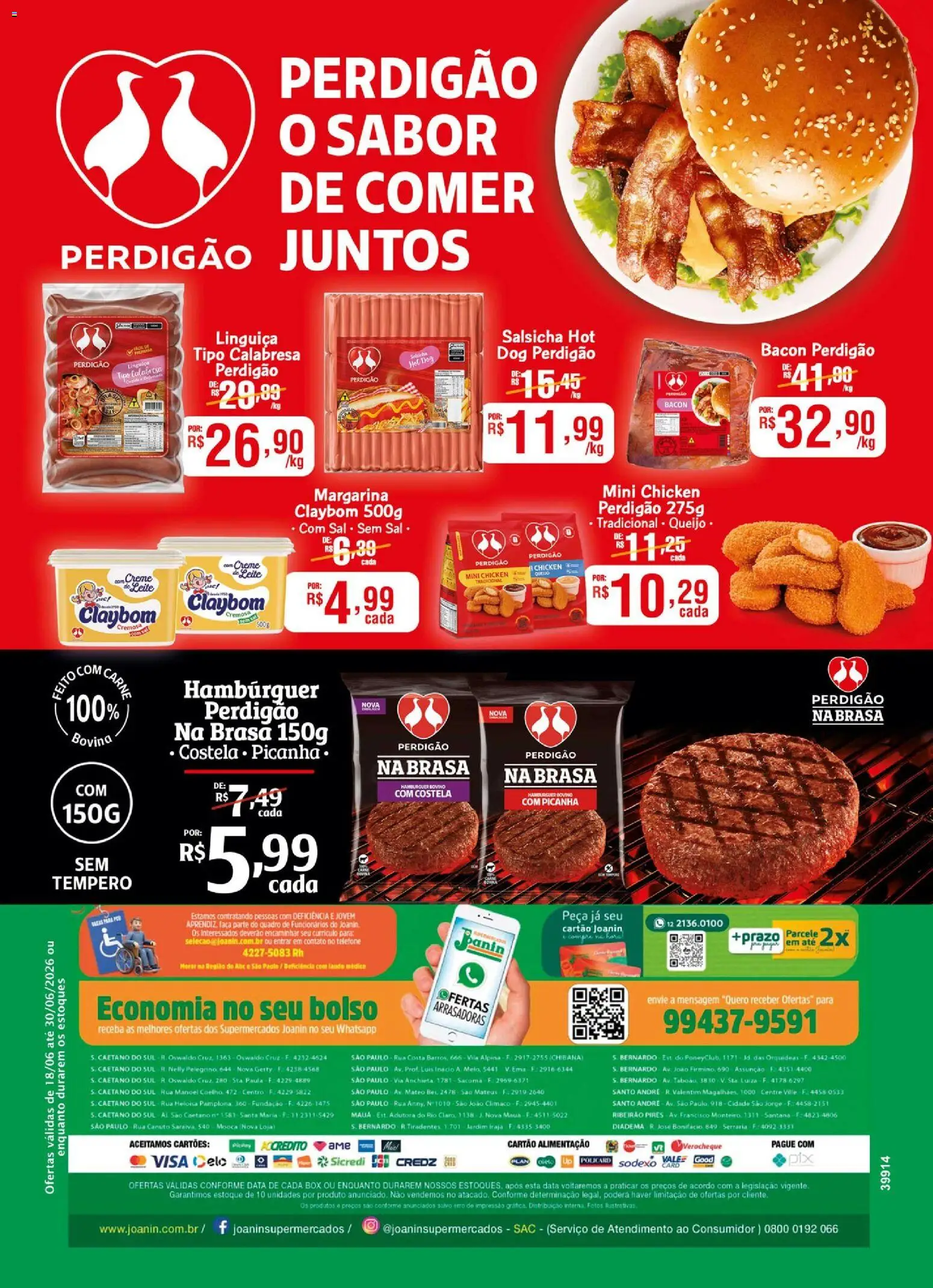 Supermercados Joanin Folheto - válido de 18/06/2026 | Página: 2 | Produtos: Leite, Queijo, Carne, Hambúrguer