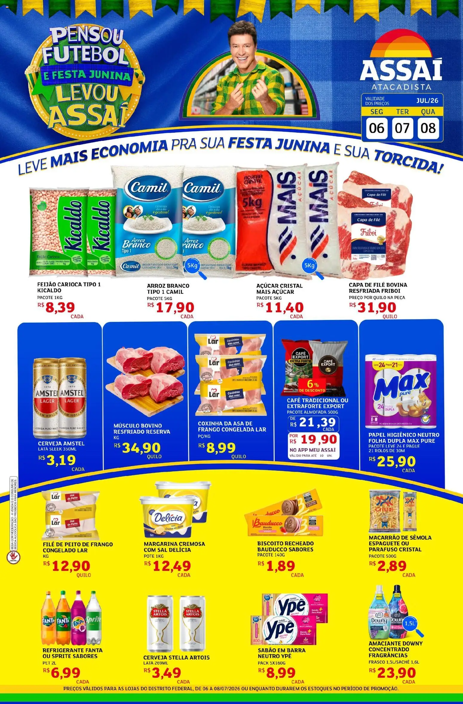 Assaí Atacadista Folheto - válido de 06/07/2026 | Página: 1 | Produtos: Café, Carne, Frango, Margarina