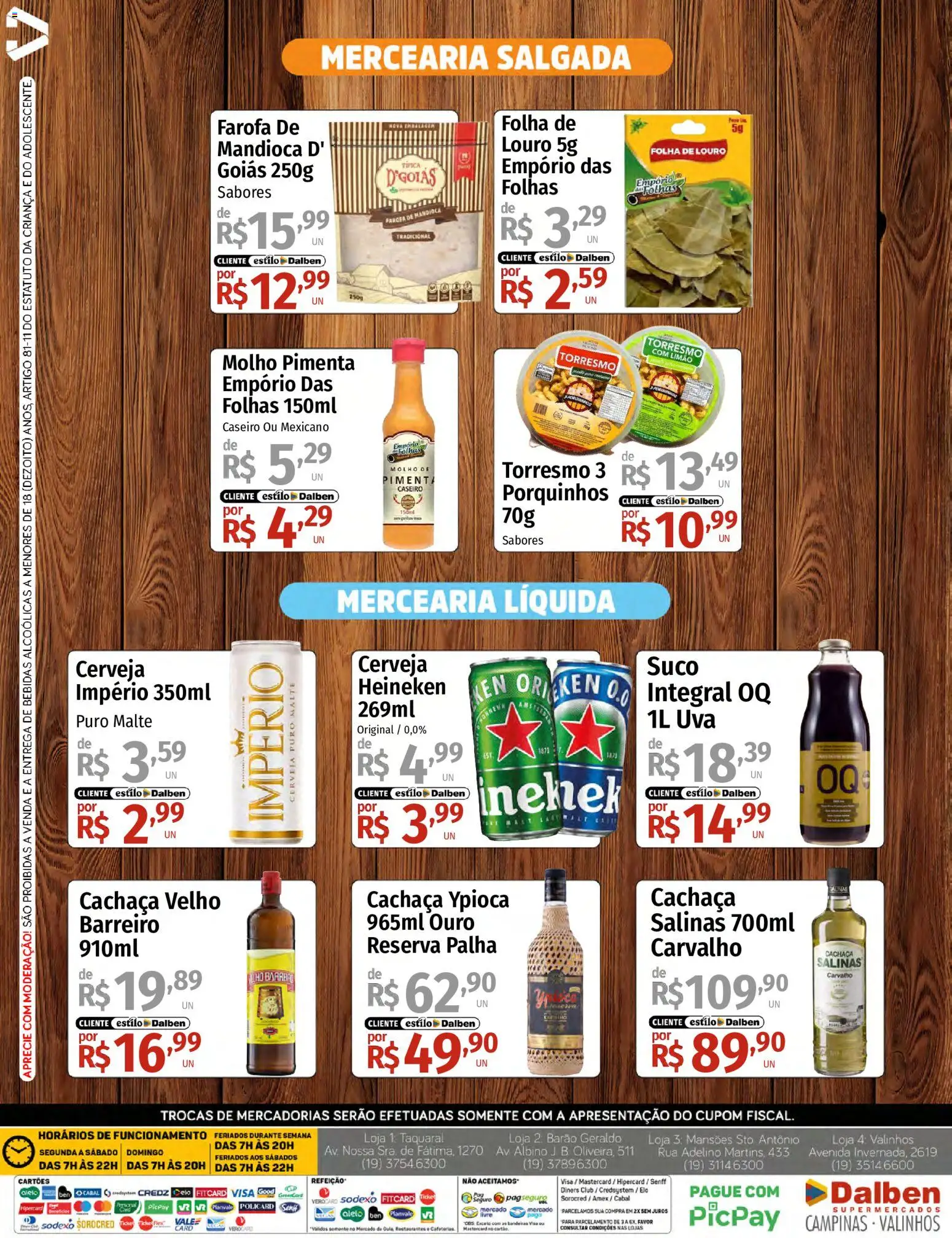 Supermercado Dalben Folheto - válido de 29/06/2026 | Página: 2 | Produtos: Mandioca, Cachaça, Suco, Cerveja
