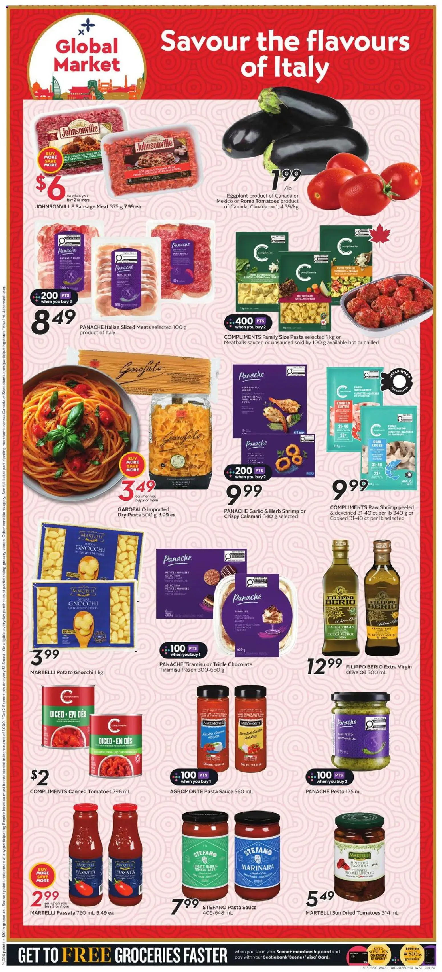 Safeway flyer valid from Sep 17, 2026 | Page: 5 | Products: Gnocchi, Tiramisu, Oil, Chocolate