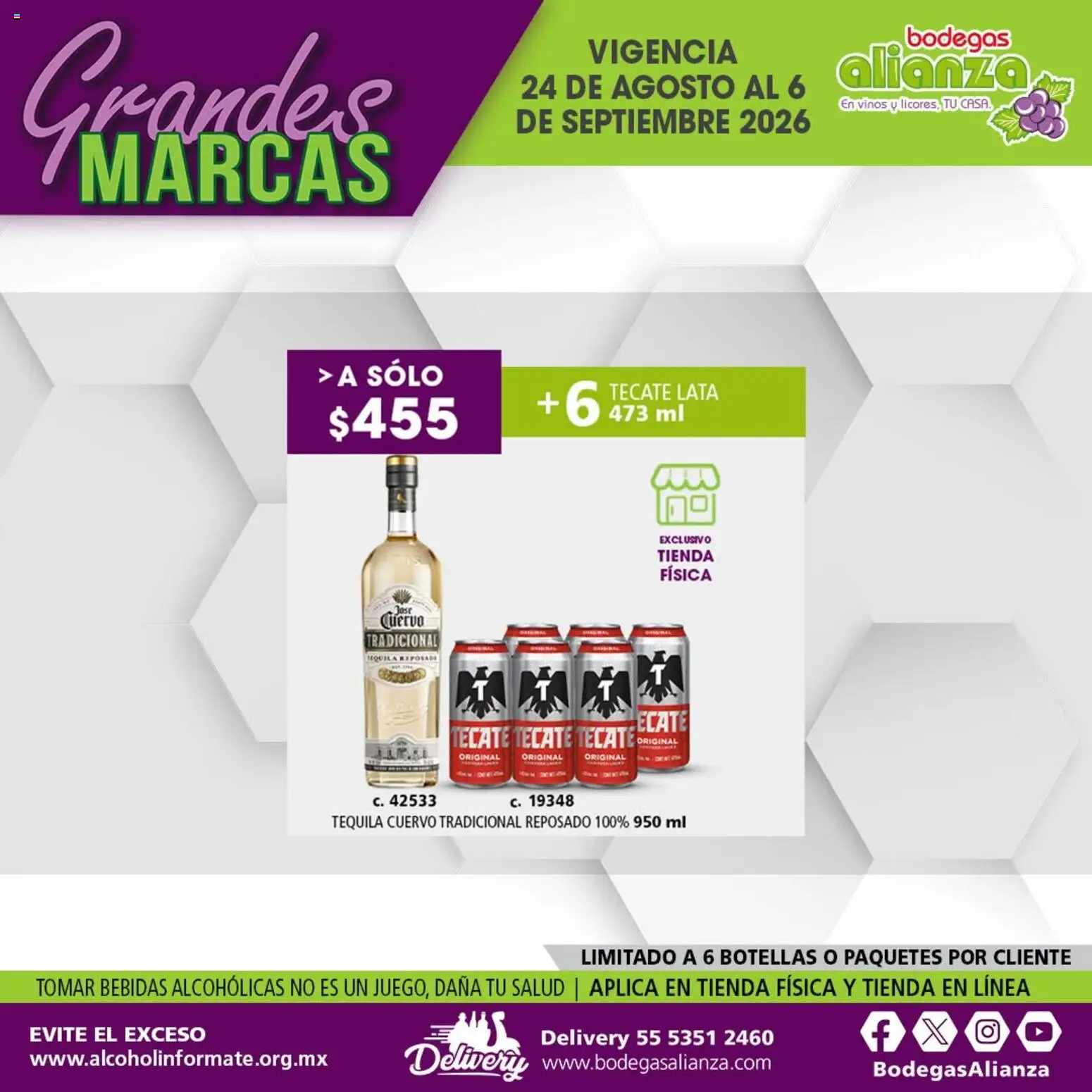 Nuevas ofertas de Bodegas Alianza válidas en toda la República Mexicana desde el 24/08/2026. ¡Encuentra las mejores ofertas en Bodegas Alianza catálogo Grandes Marcas! | Página: 11 | Productos: Tequila, Bebidas