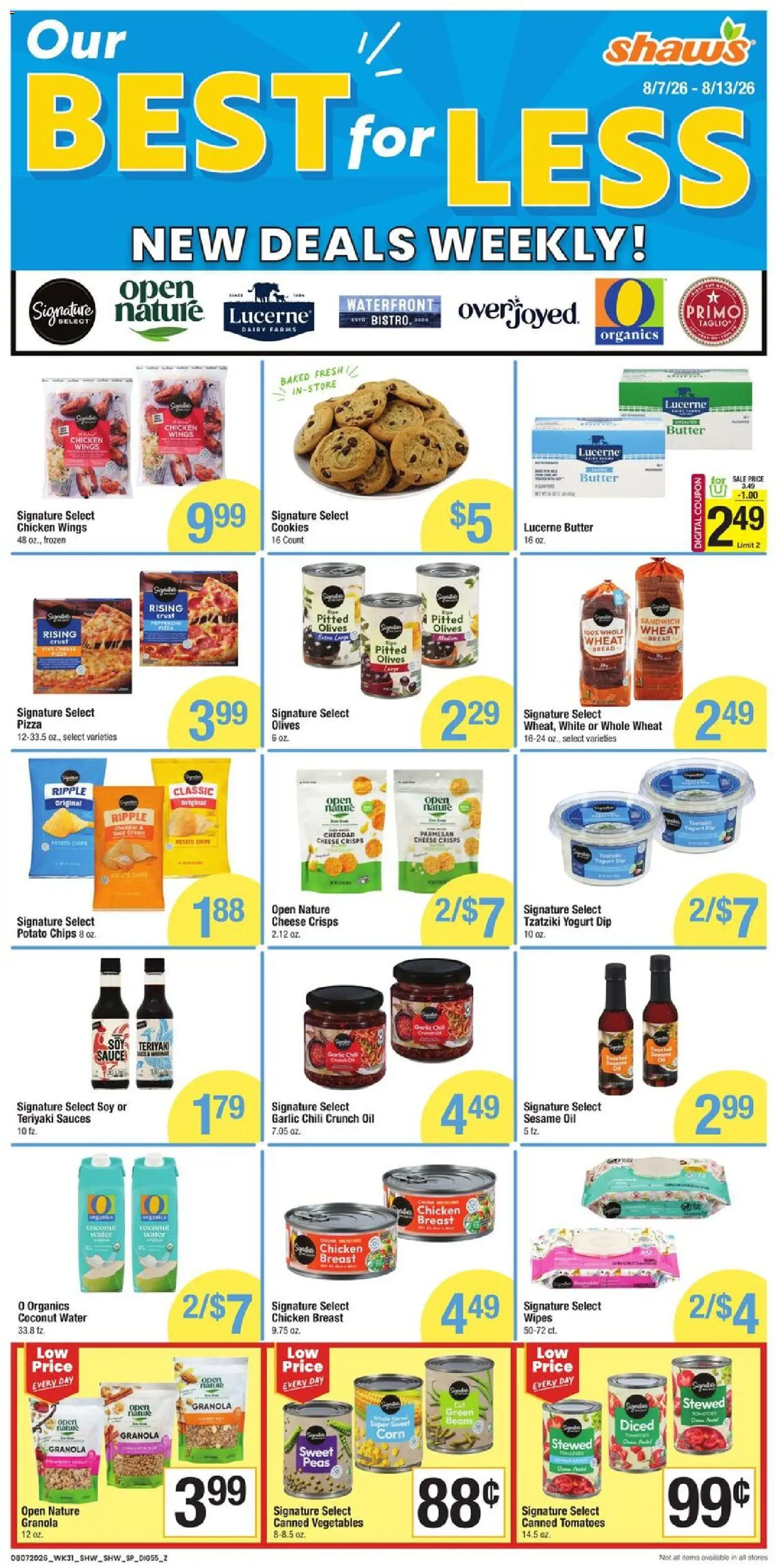 Shaw's Weekly Ad - RI - valid from 08/07/2026 | Page: 7 | Products: Chicken, Butter, Yogurt, Beans