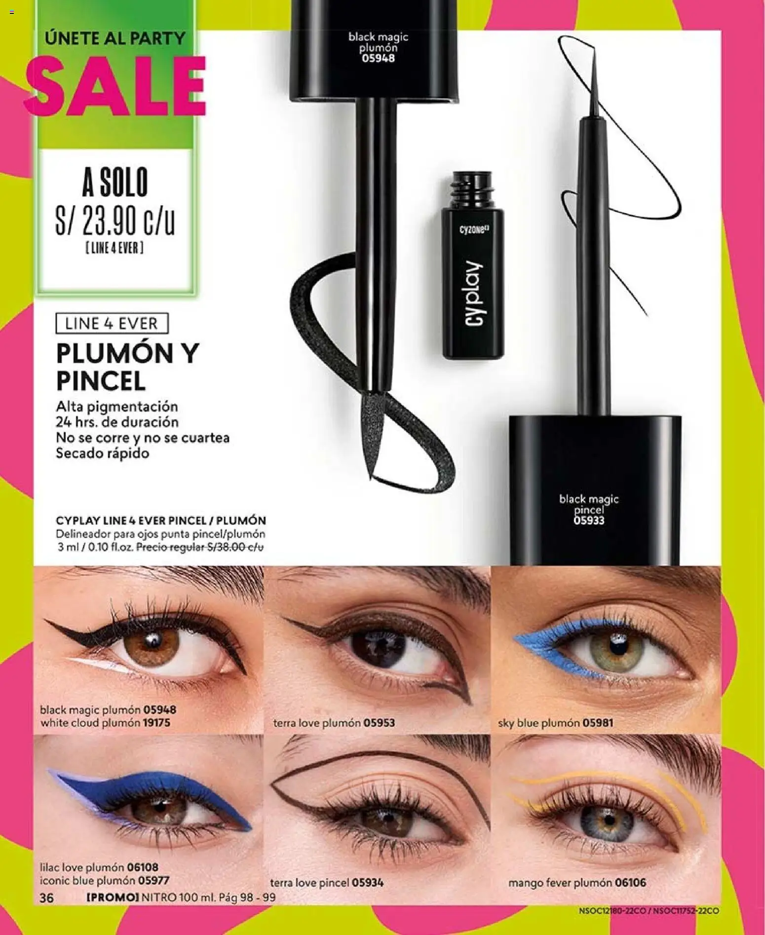 Catálogo CyZone válido desde 20/06/2026 | Página: 36 | Productos: Delineador, Pincel