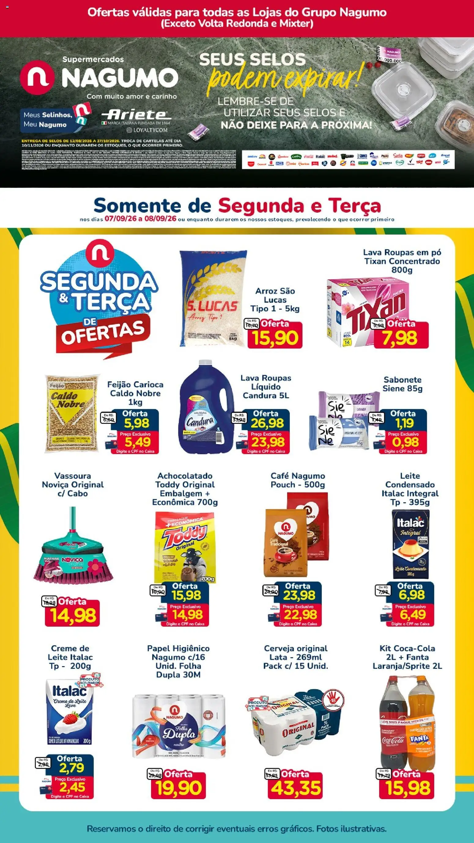 Nagumo Folheto - válido de 07/09/2026 | Página: 1 | Produtos: Pó, Café, Cálcio, Vassoura