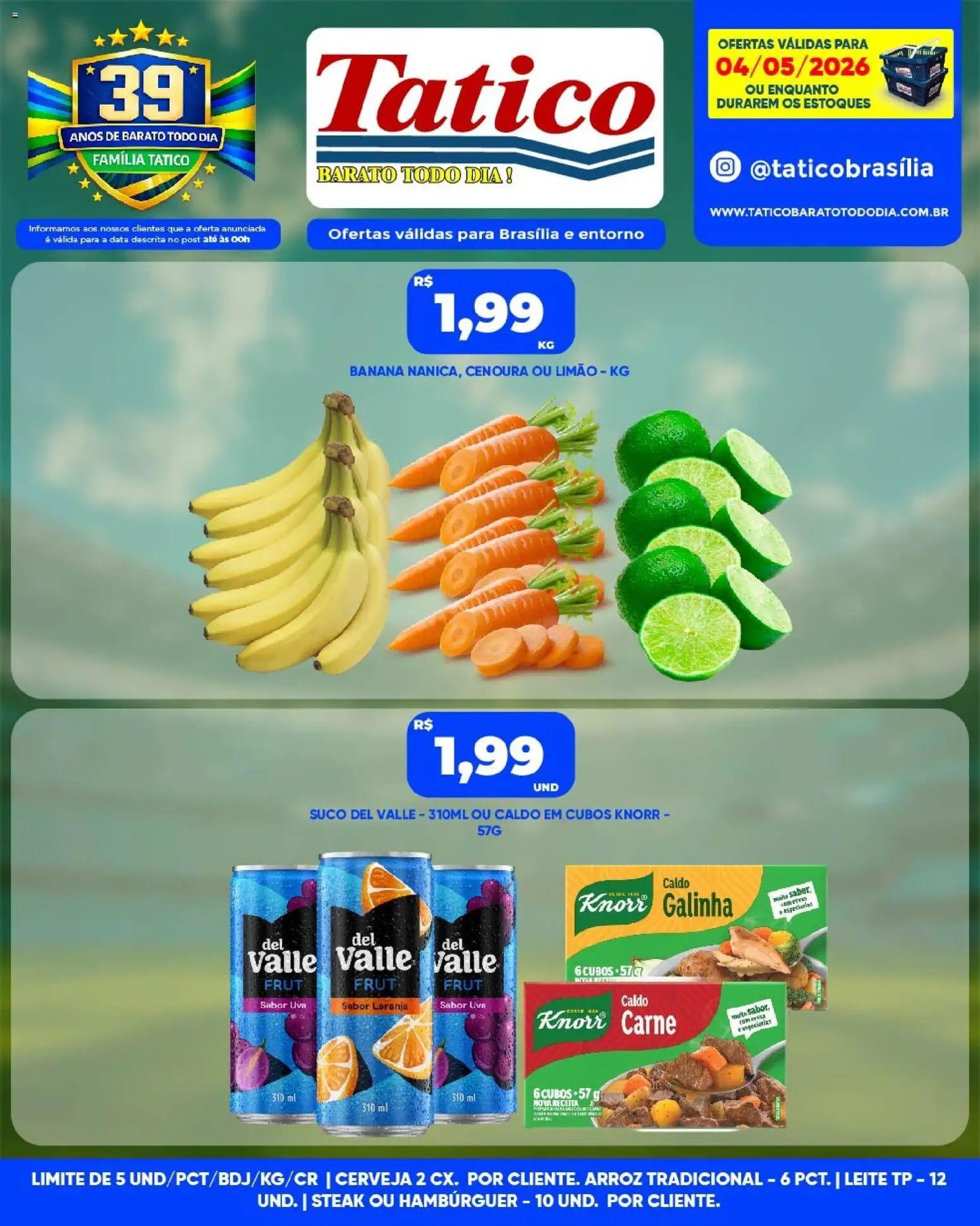 Tatico Folheto - válido de 05.05.2026 | Página: 21 | Produtos: Leite, Suco, Arroz, Carne