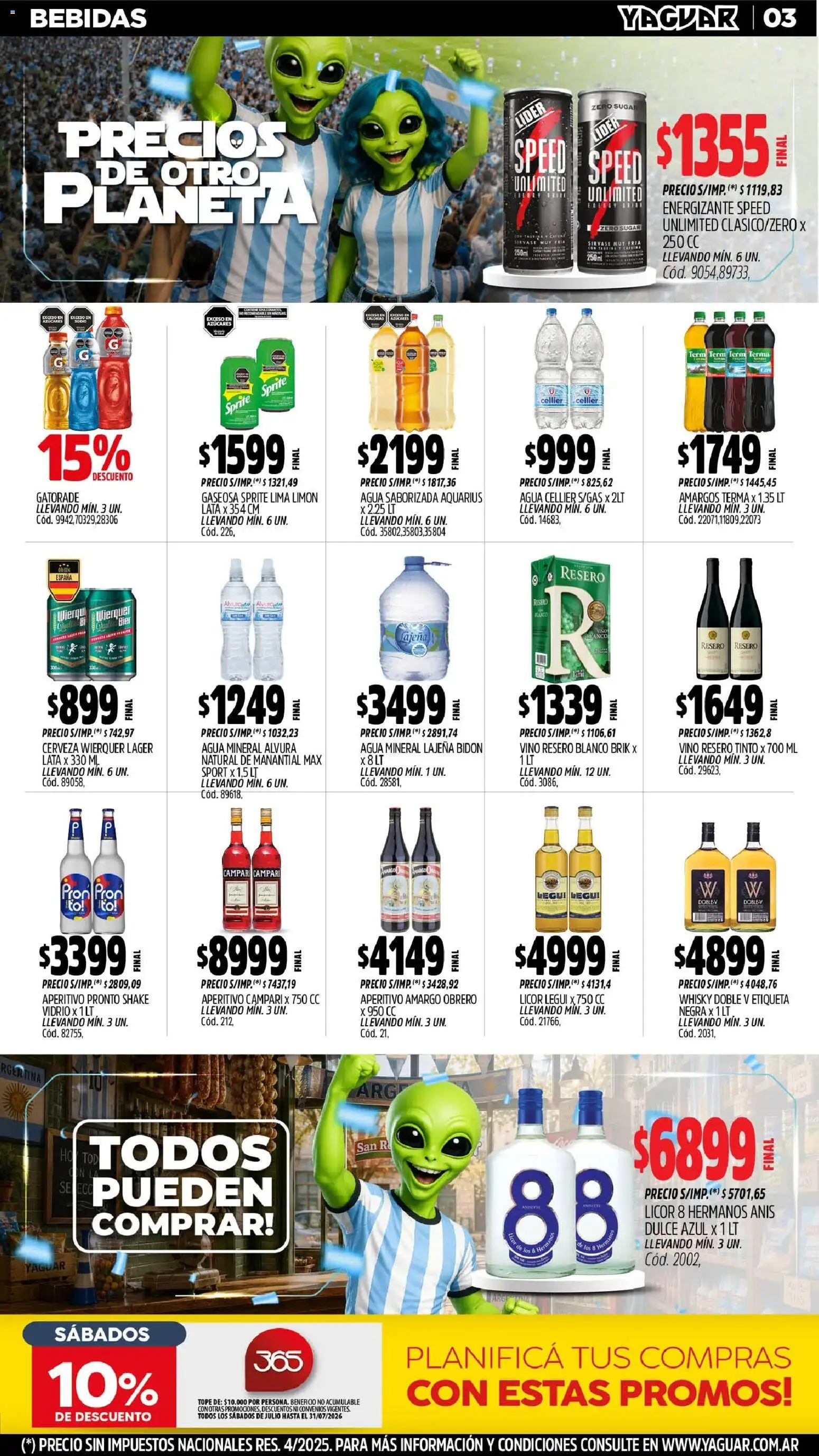 Yaguar - Oferta Semanal Neuquen │ válido desde el 29/06/2026 | Página: 4 | Productos: Bidón, Agua, Vino, Agua saborizada