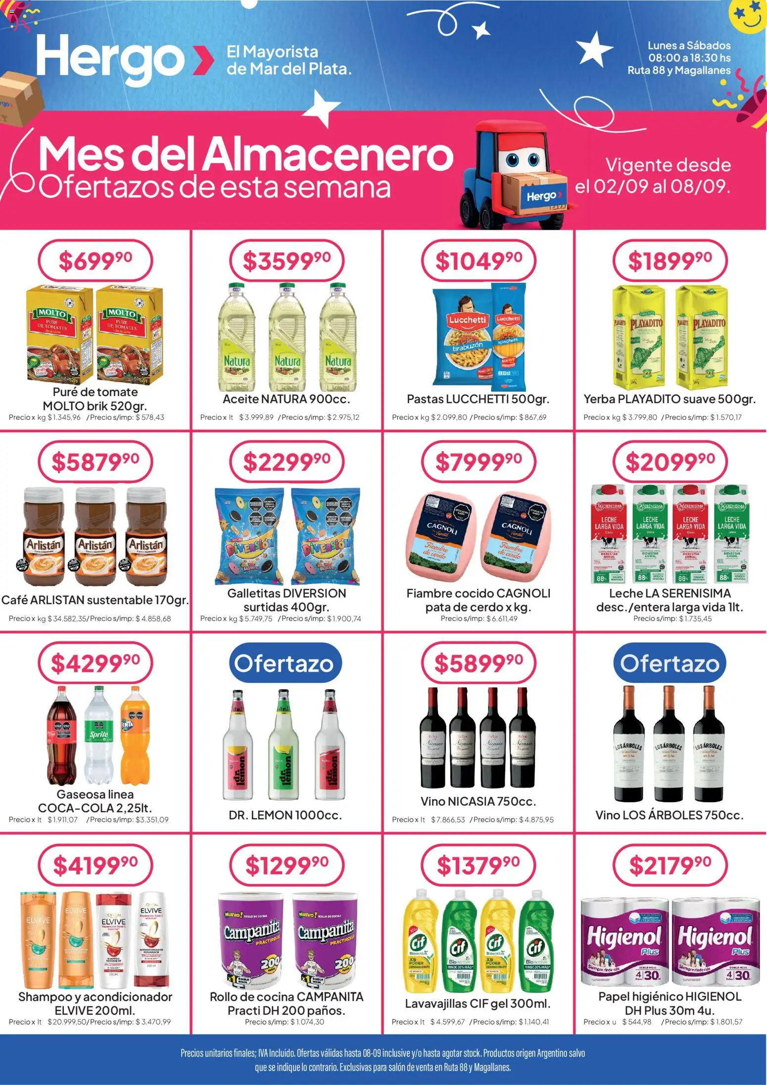 Hergo catálogo │ válido desde el 02/09/2026 | Página: 1 | Productos: Galletitas, Leche, Pure de Tomate, Tomates