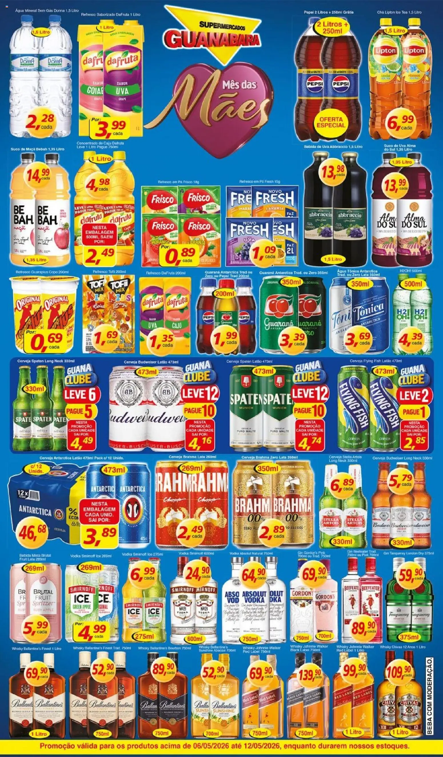 Supermercados Guanabara Folheto - válido de 06.05.2026 | Página: 4 | Produtos: Caju, Whisky, Cerveja, Chá