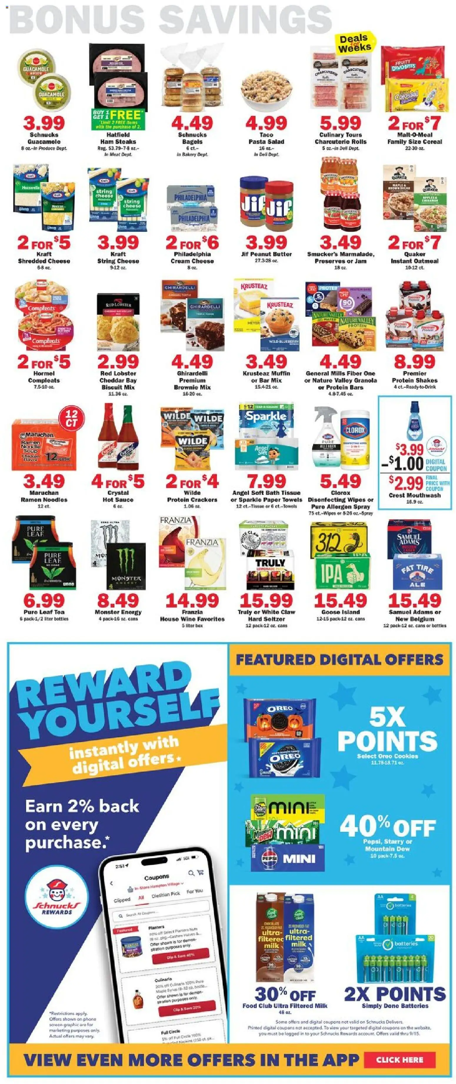 Schnucks Weekly Ad - valid from 09/09/2026 | Page: 5 | Products: Protein, Pasta, Salad, Oatmeal